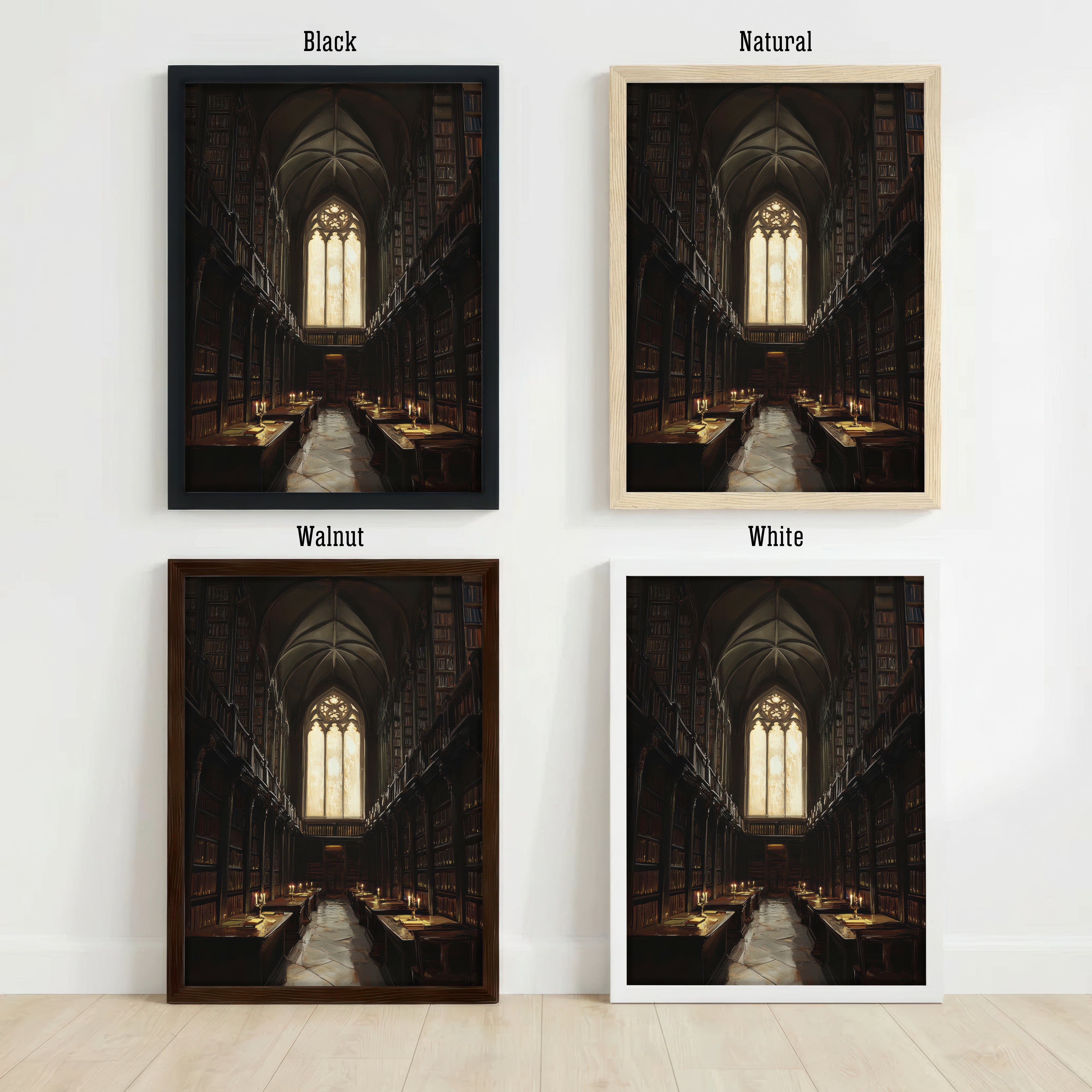 Gothic Library Dark Academia Art Print