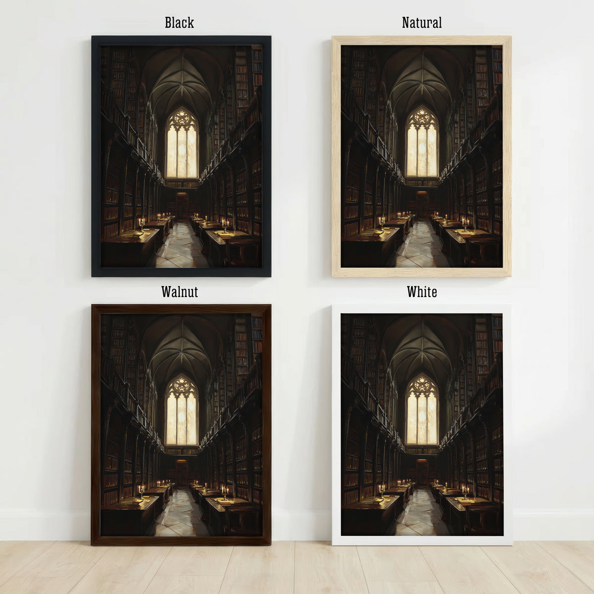 Gothic Library Dark Academia Art Print