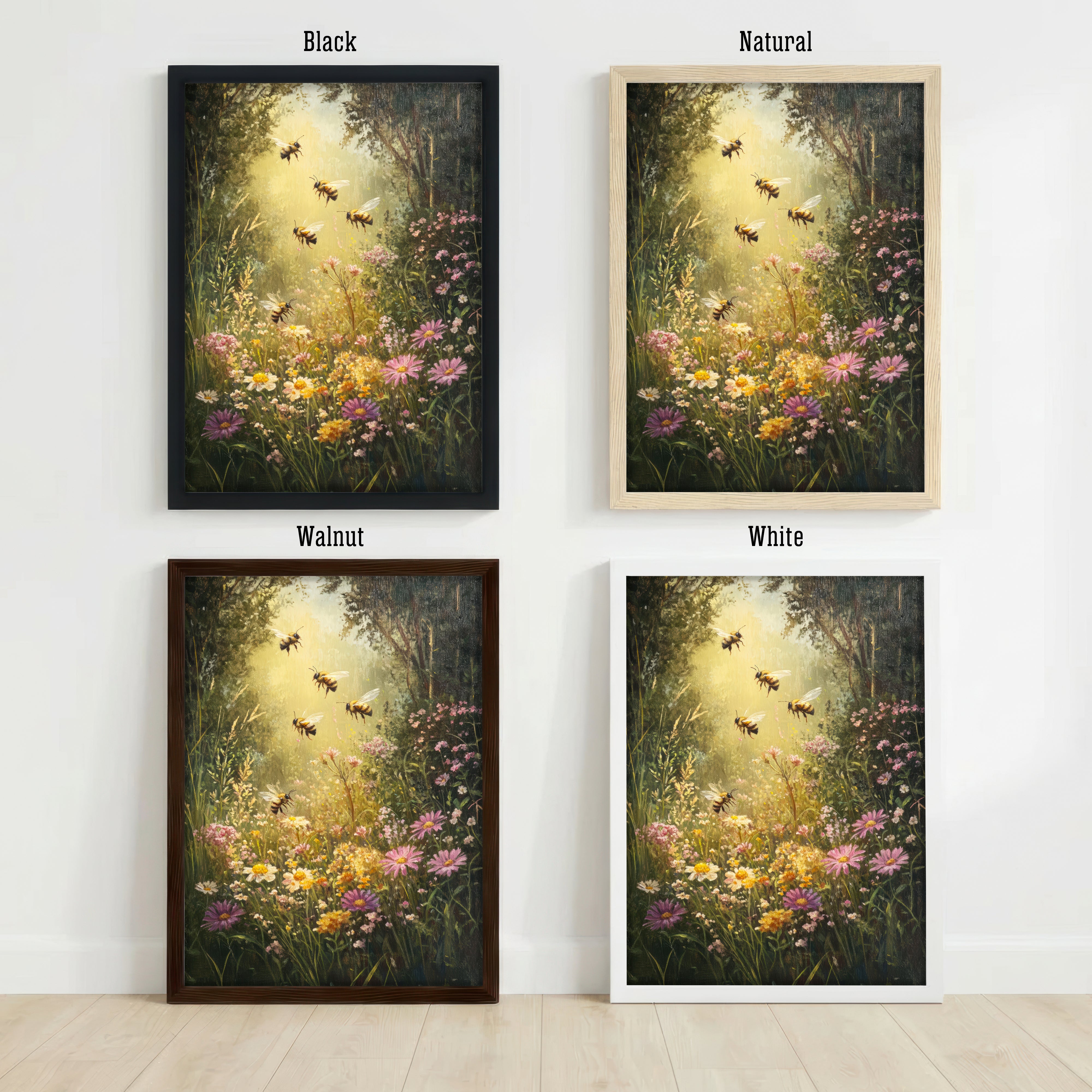 Bumblebee Wildflower Meadow Art Print