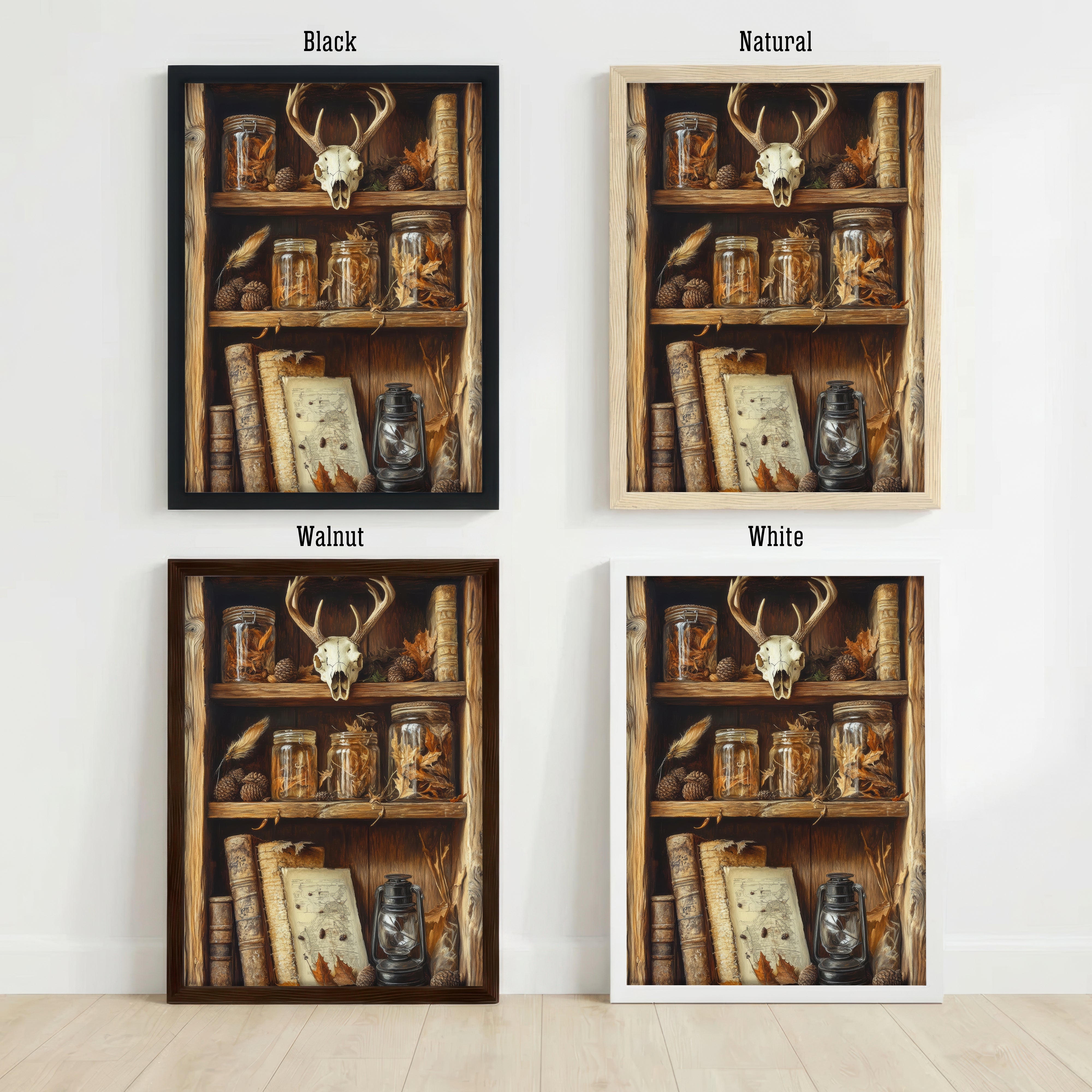 Deer Skull Dark Academia Art Print