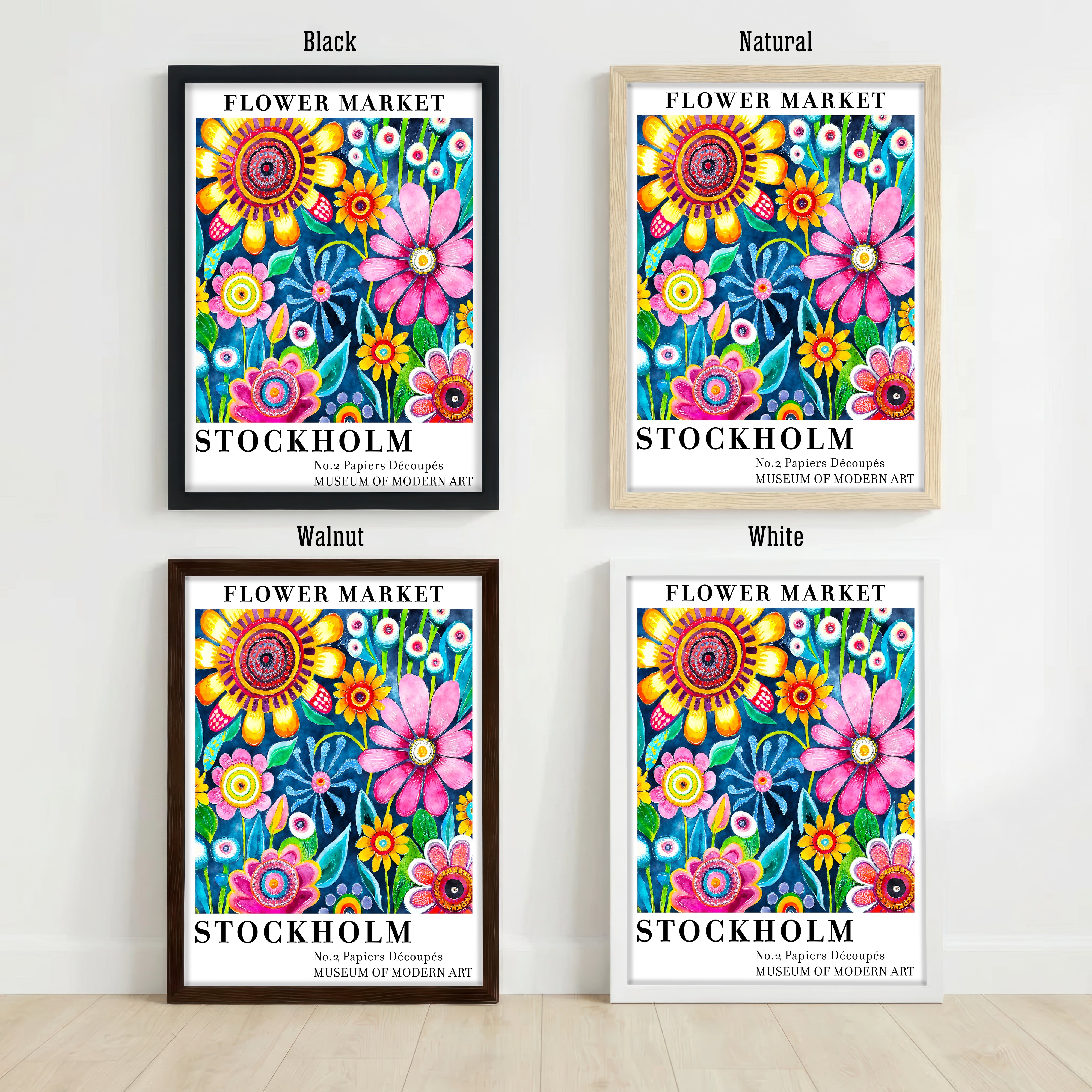 Colorful Modernist Flower Art Print