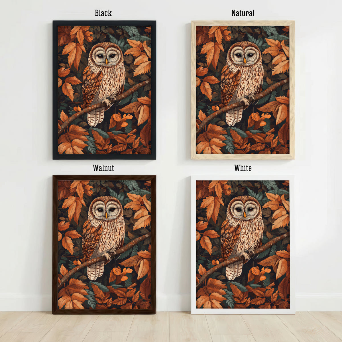 Autumn Owl Woodland Art Print