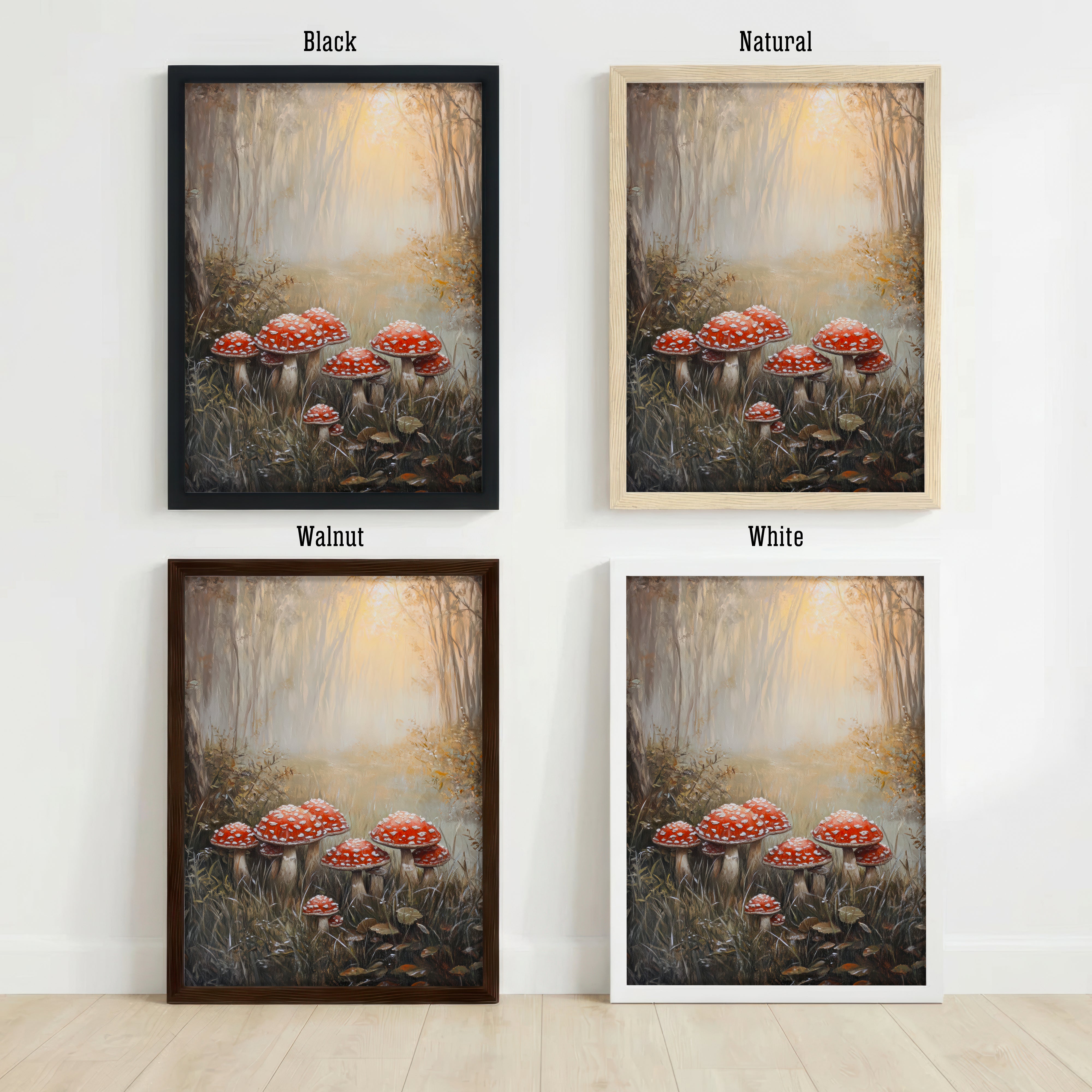 Red Toadstool Woodland Art Print