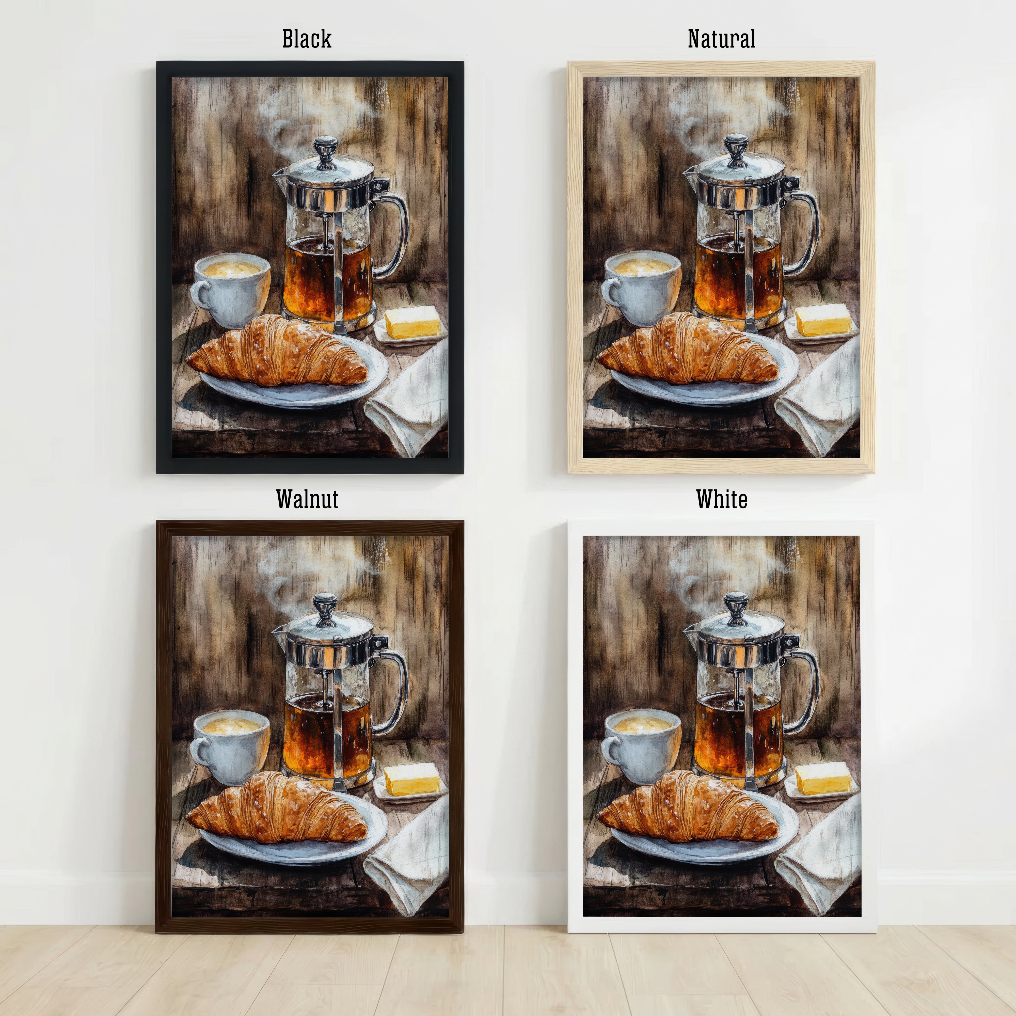 French Press Coffee Breakfast Art Print
