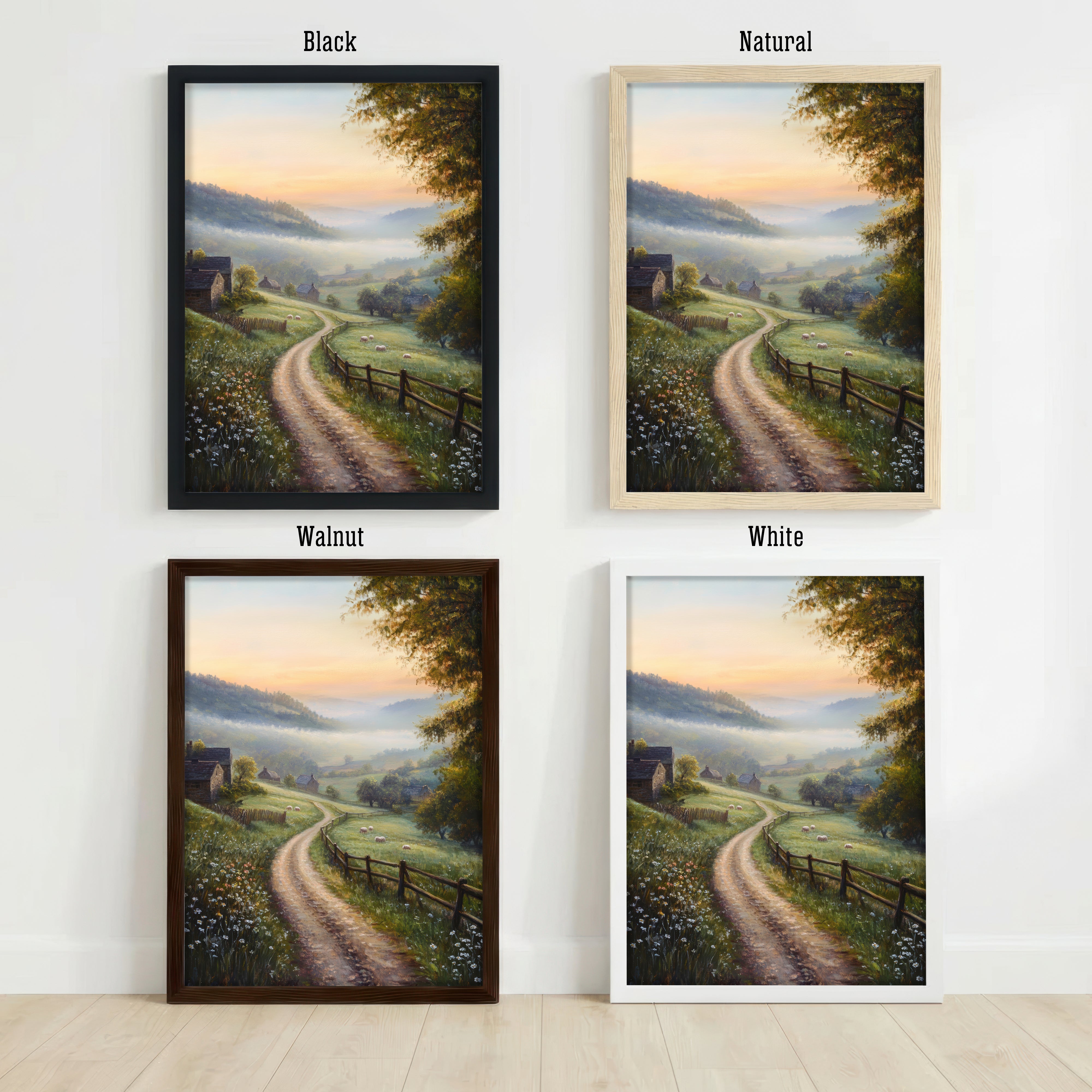 Pastoral Valley Path Landscape Art Print
