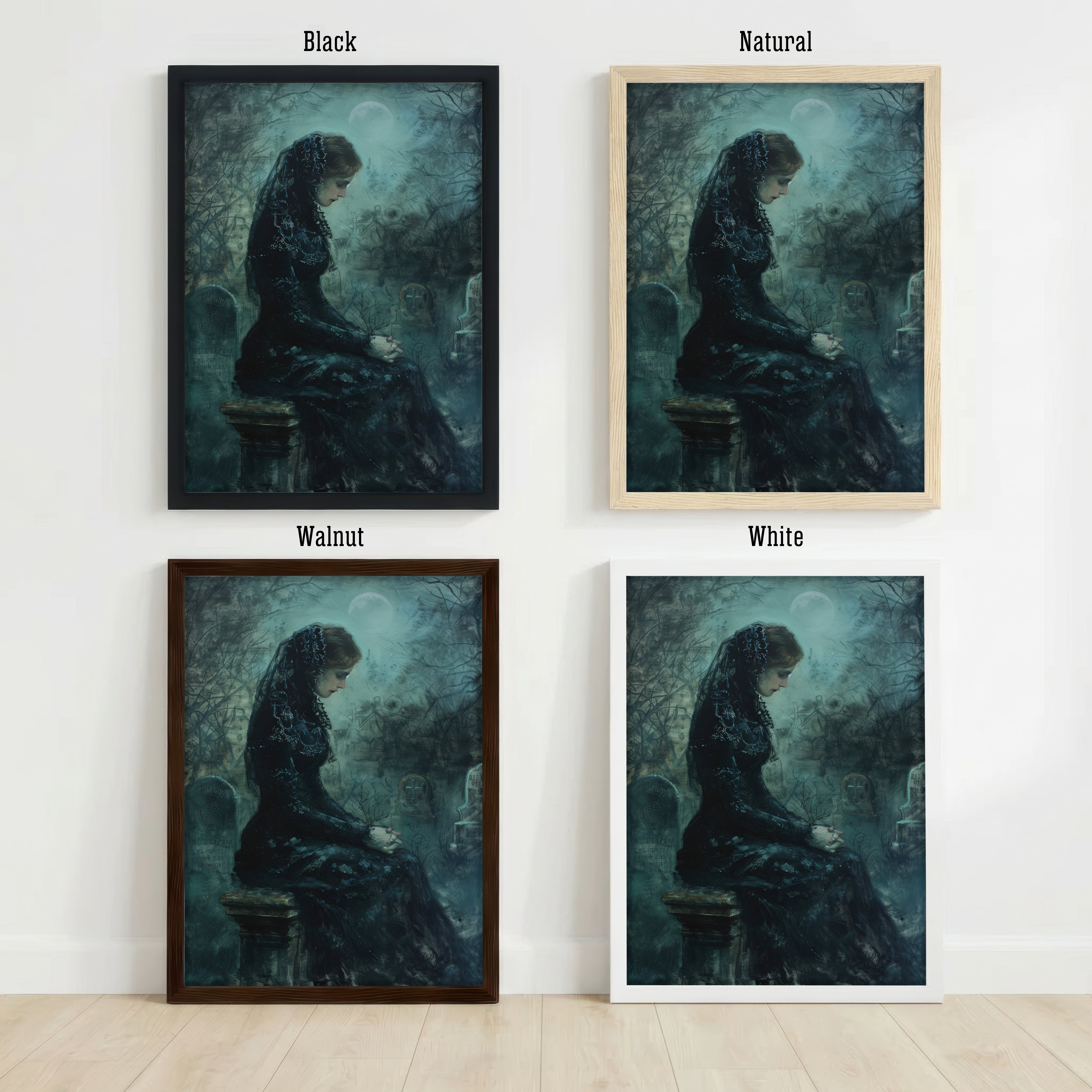 Gothic Mourning Woman Art Print