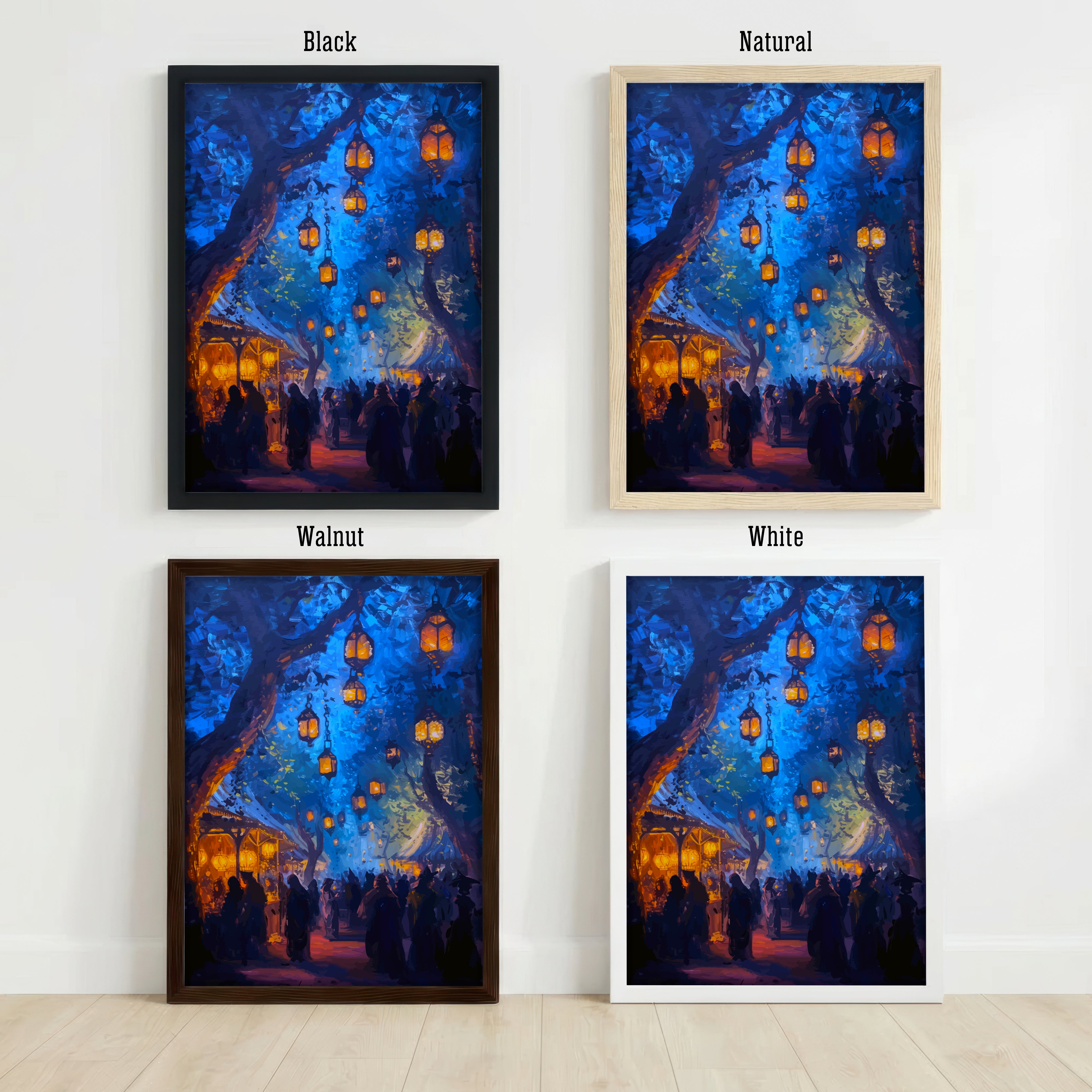 Enchanted Lantern Forest Art Print