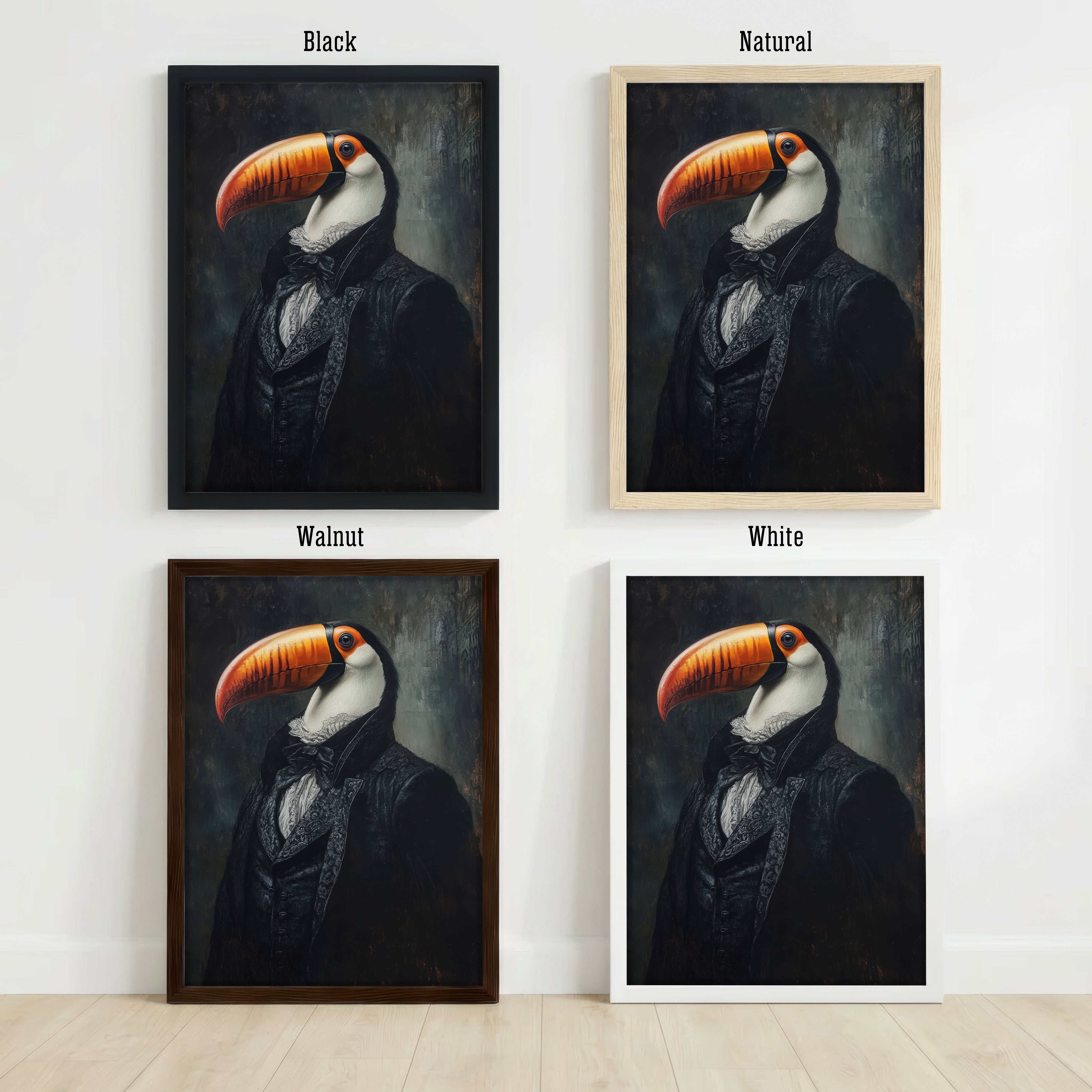 Victorian Toucan Dark Academia Art Print