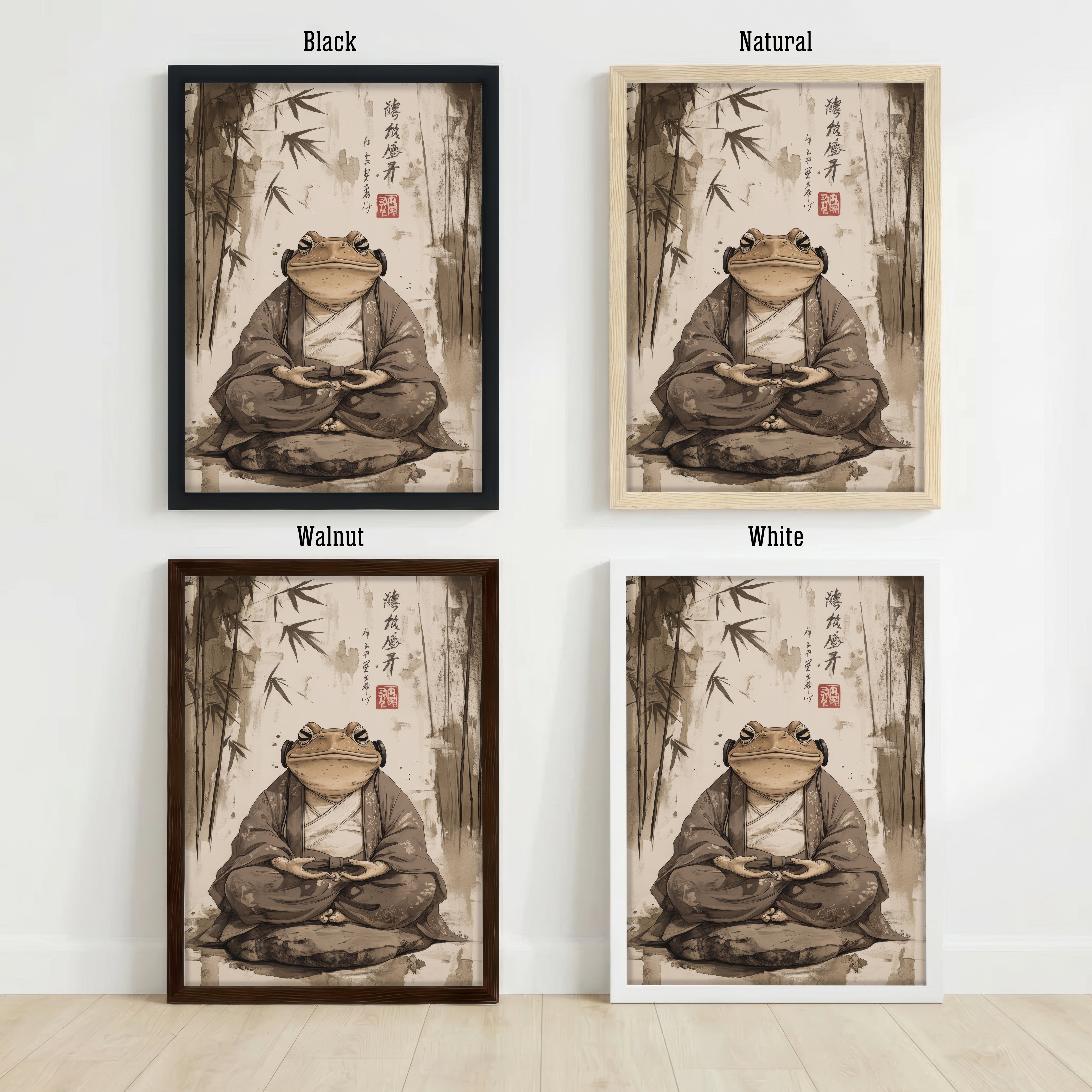 Zen Frog Japanese Inspired Art Print