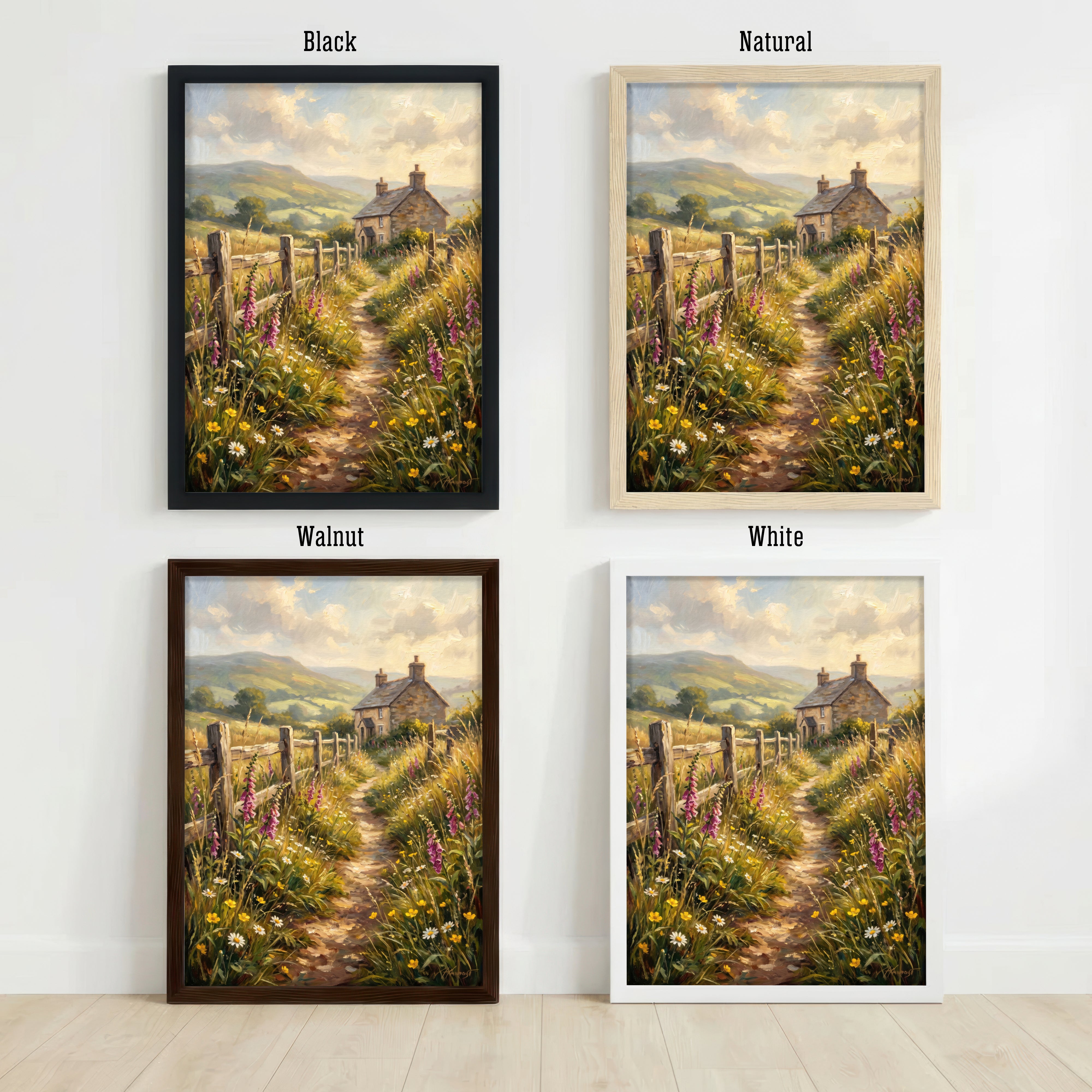Mountain Cottage Wildflower Art Print