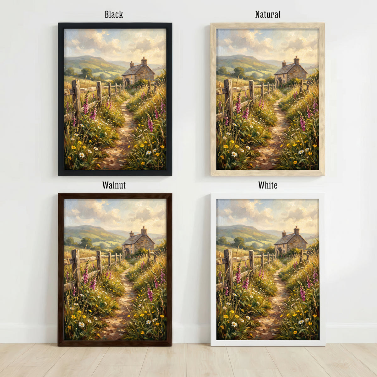 Mountain Cottage Wildflower Art Print