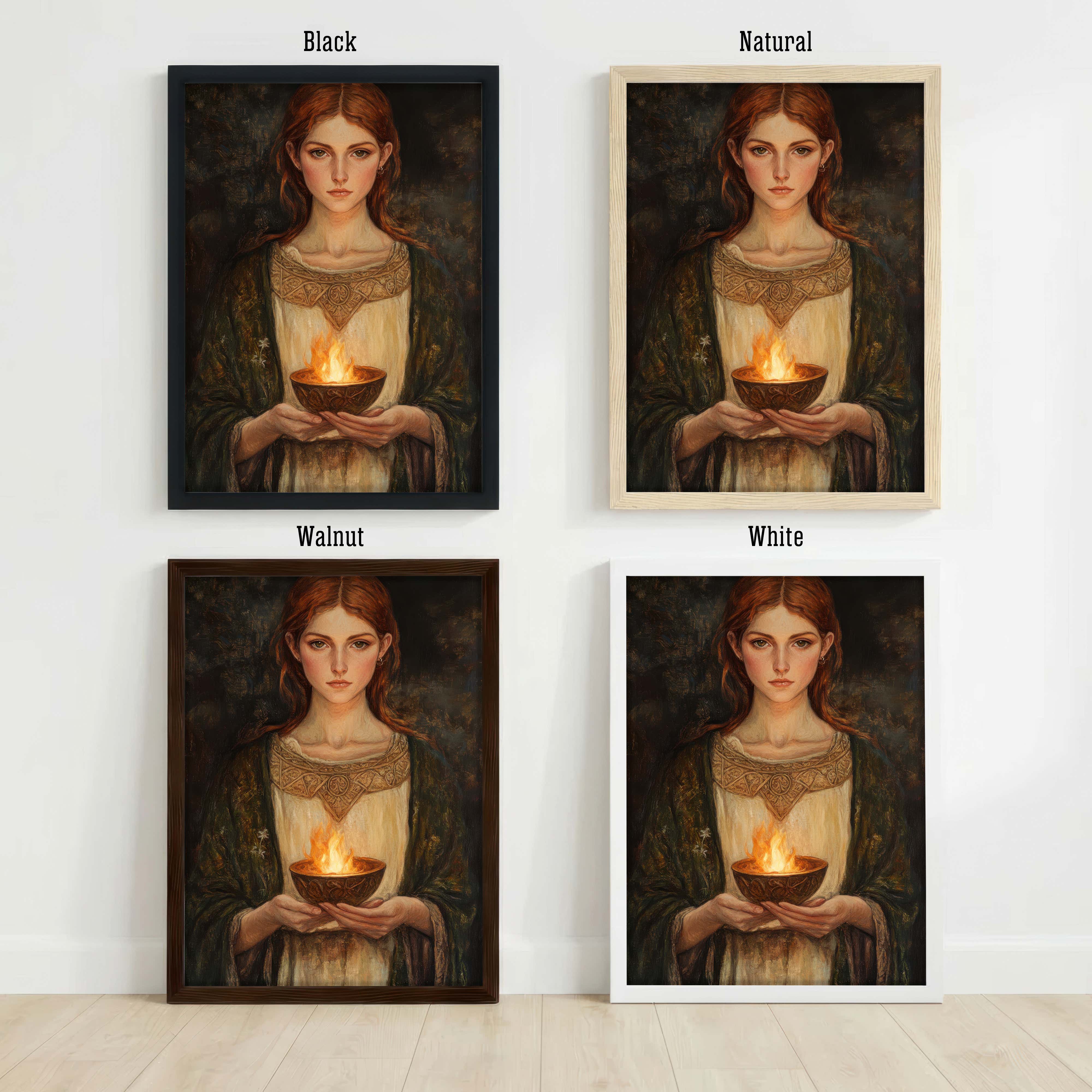 Flame Bearing Woman Fantasy Art Print