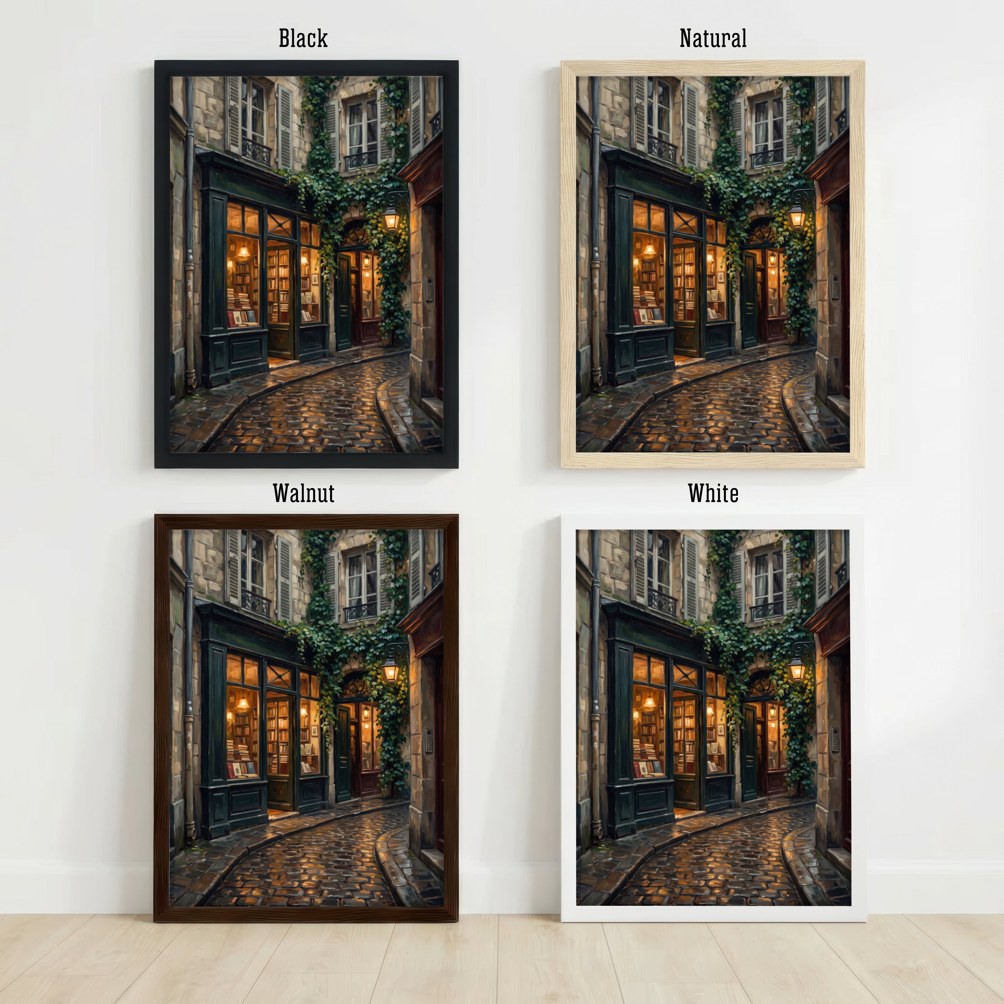 Ivy-Covered Bookshop Alley Art Print