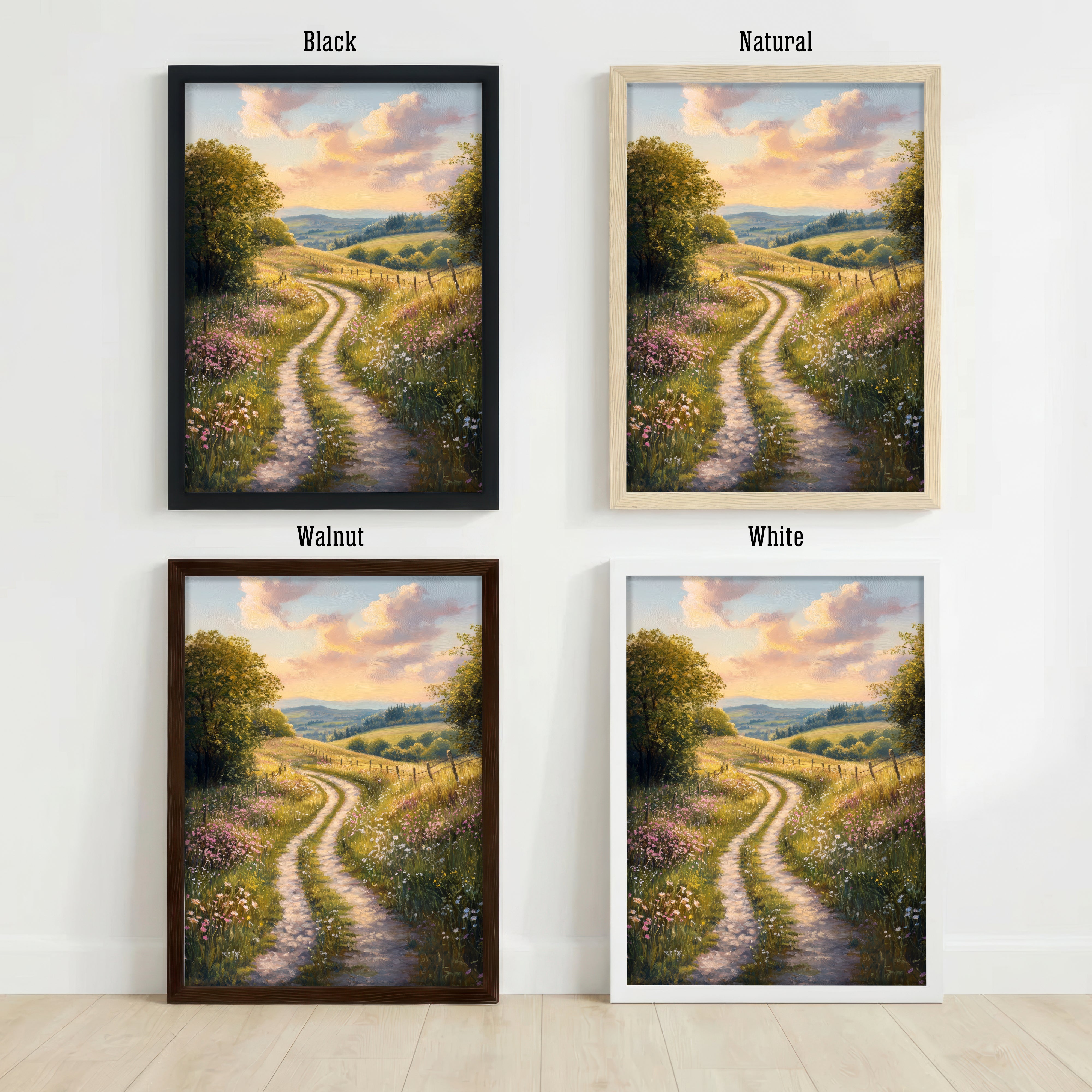 Wildflower Country Path Art Print