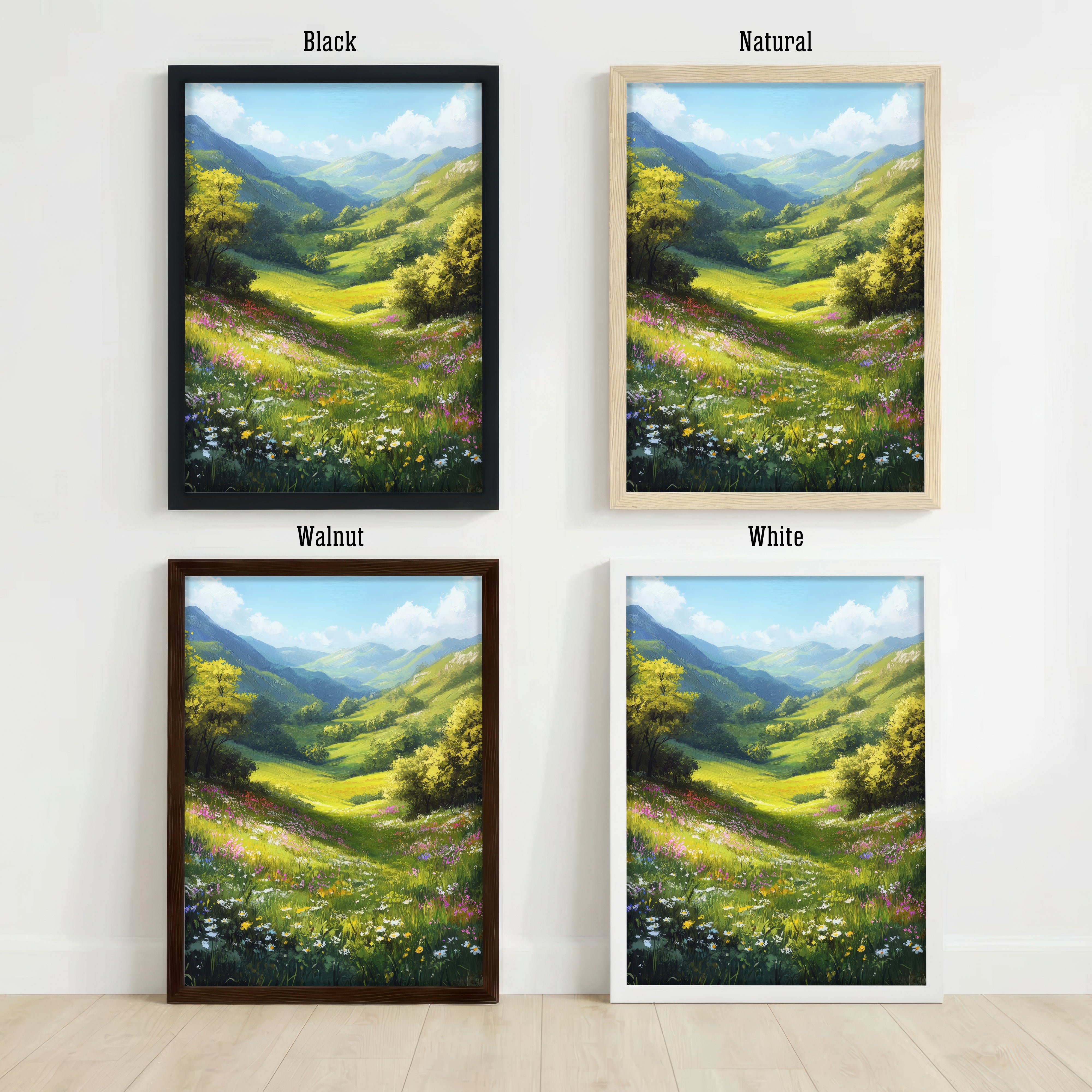 Wildflower Mountain Valley Art Print
