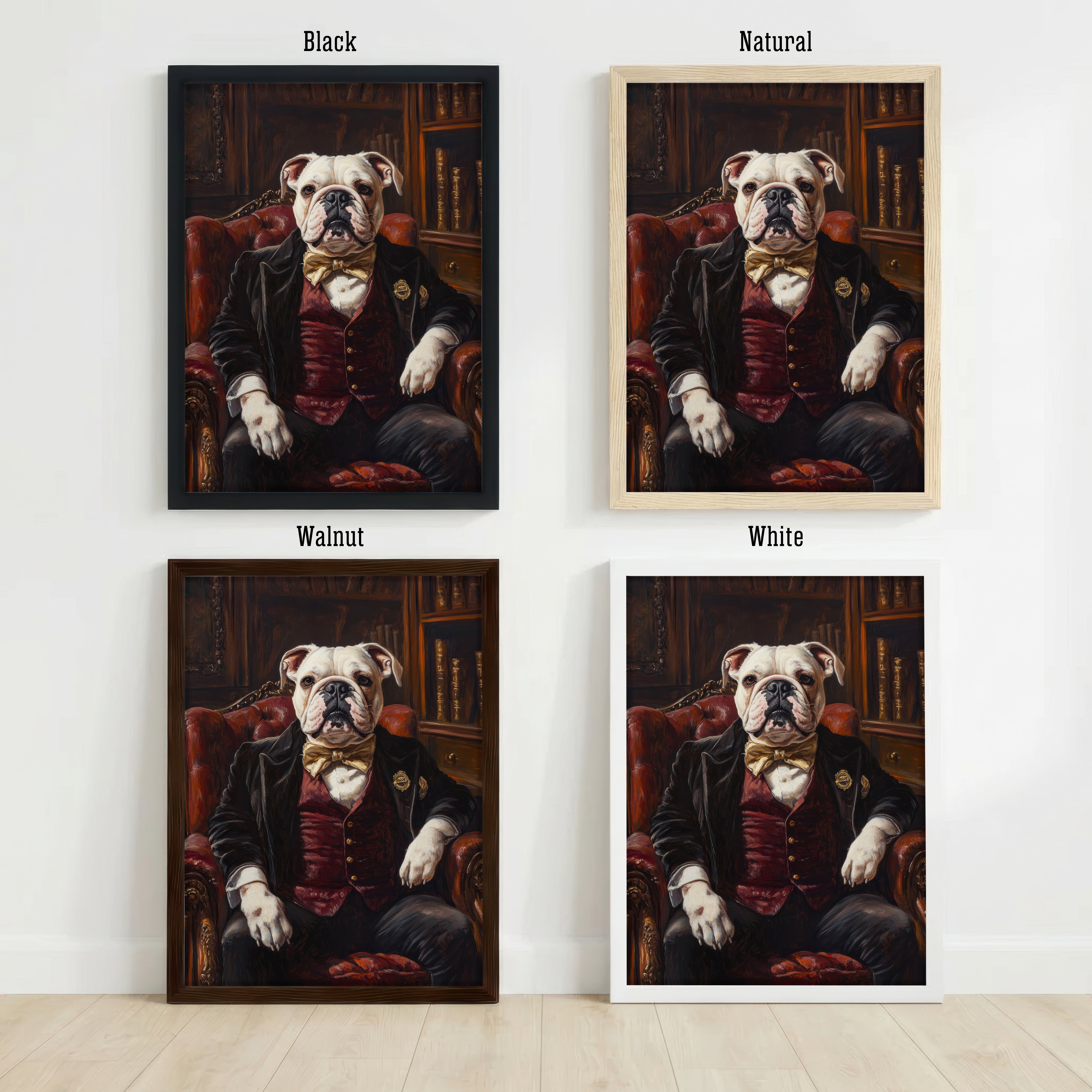 Bulldog Gentleman Dark Academia Art Print