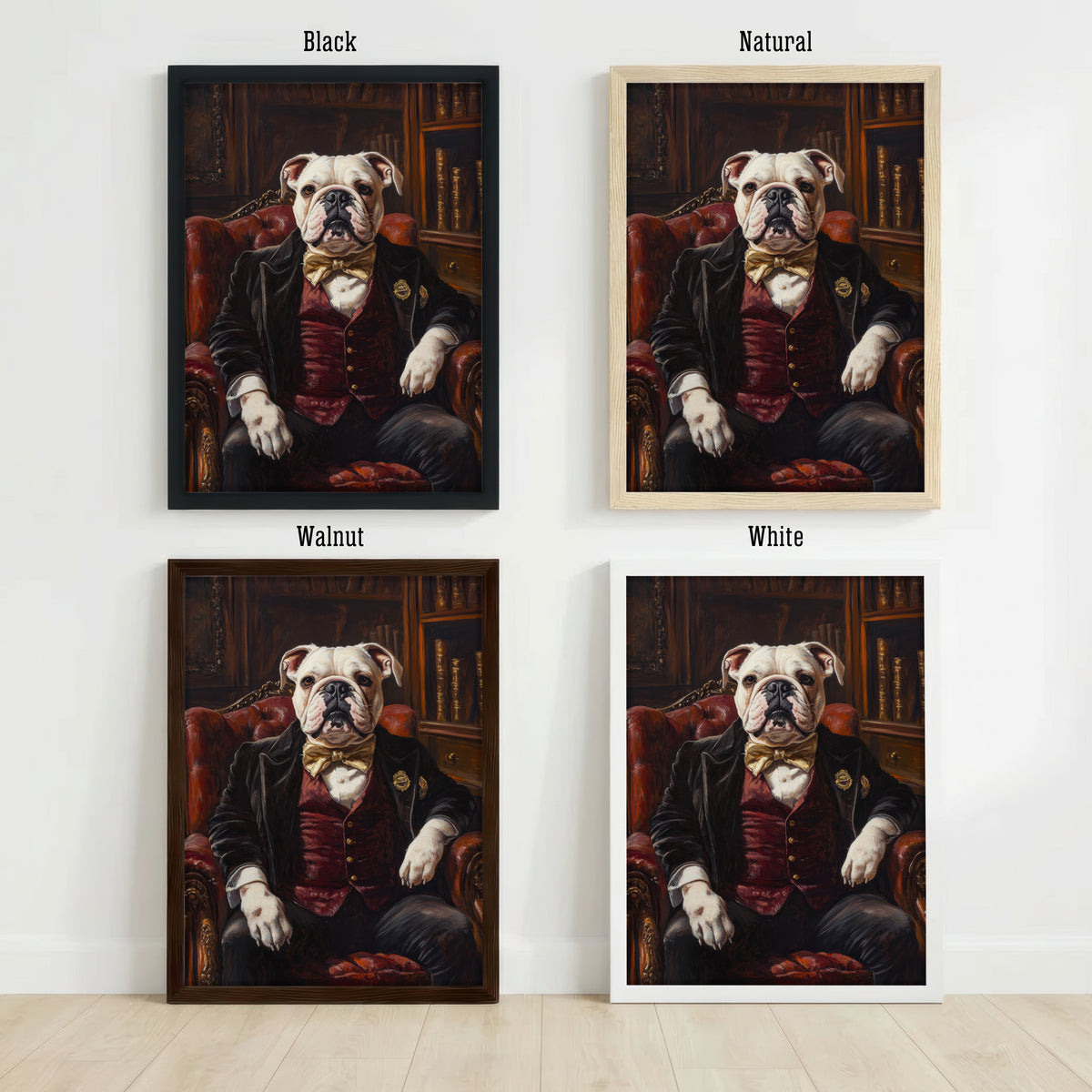 Bulldog Gentleman Dark Academia Art Print