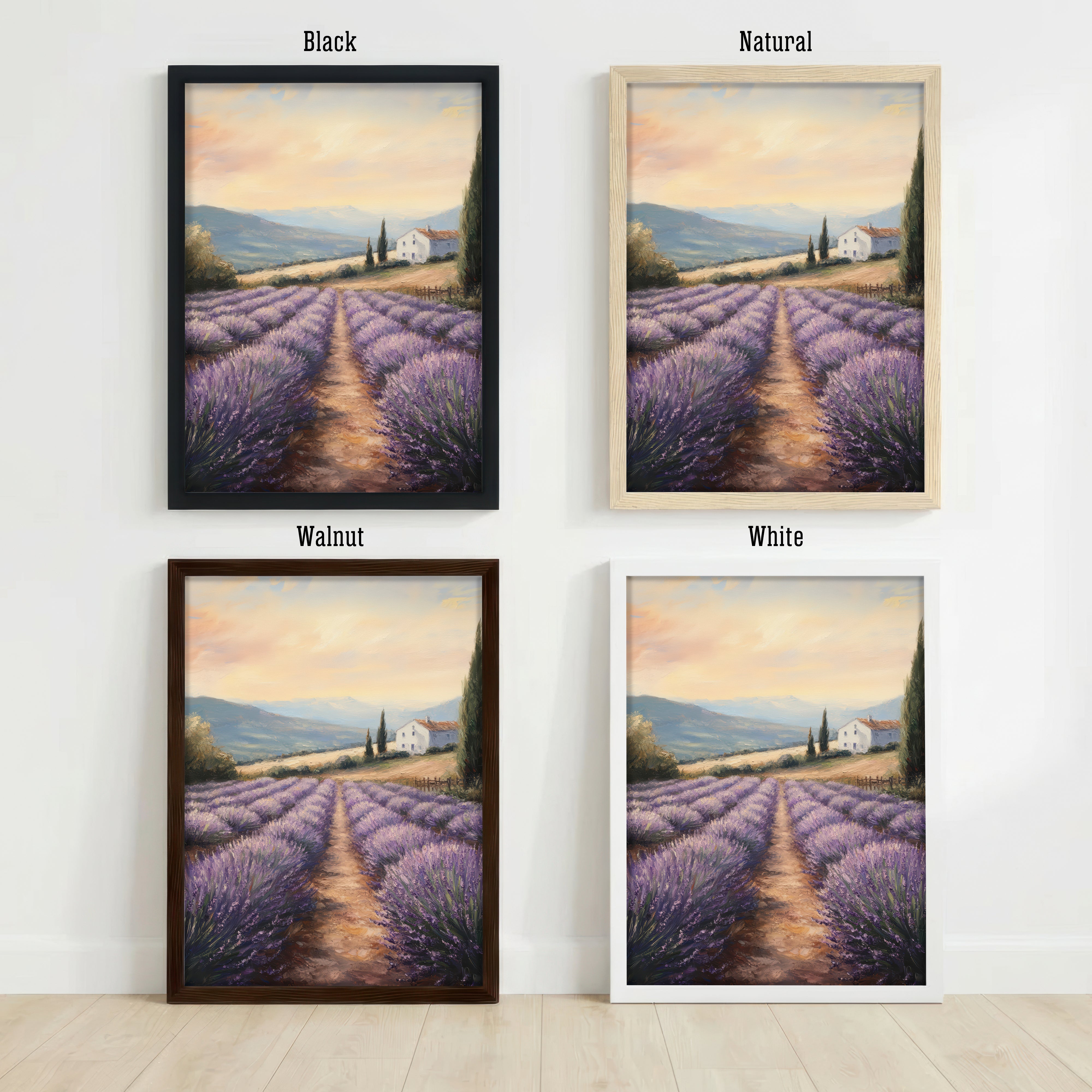 Lavender Field Country House Art Print