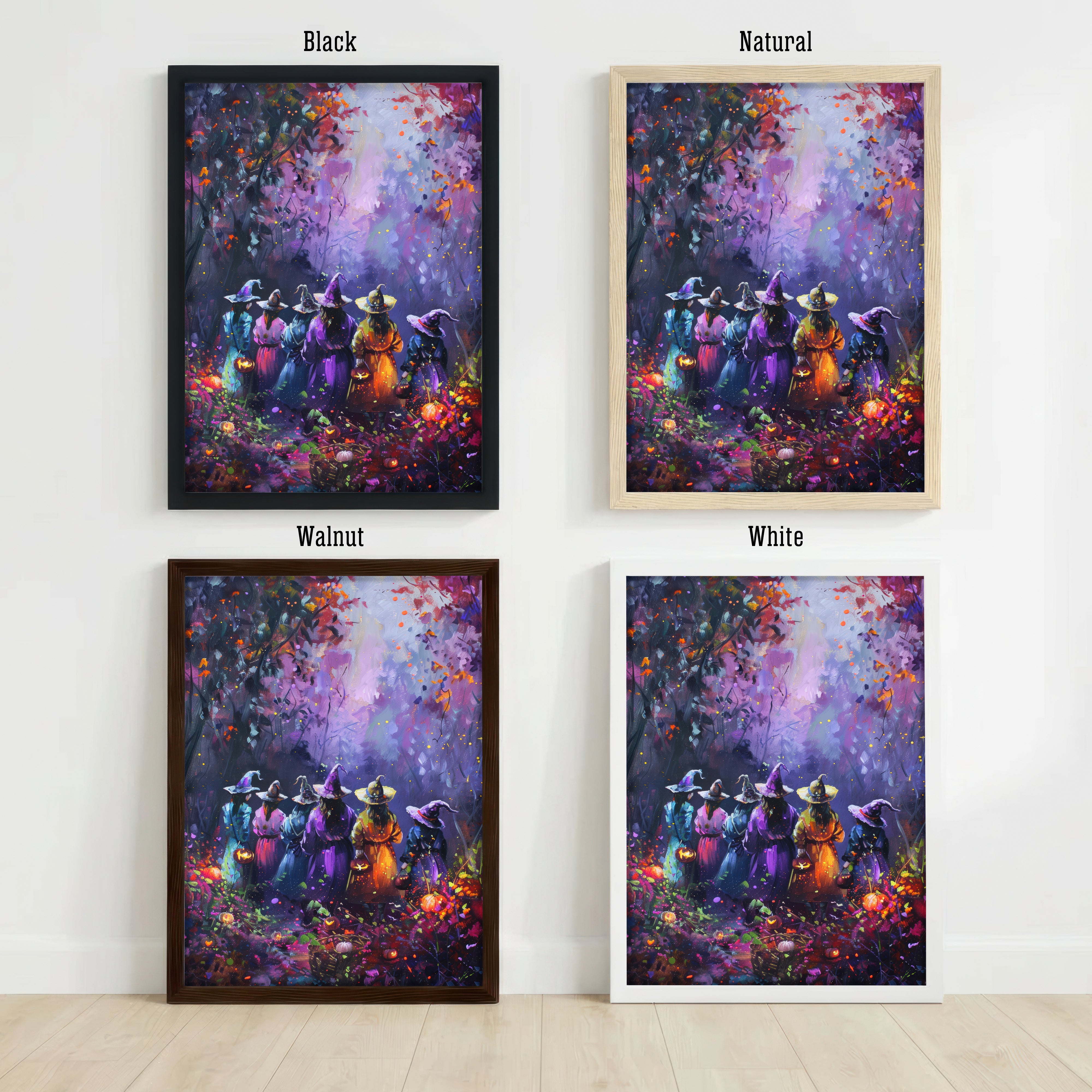 Colorful Witch Gathering Art Print