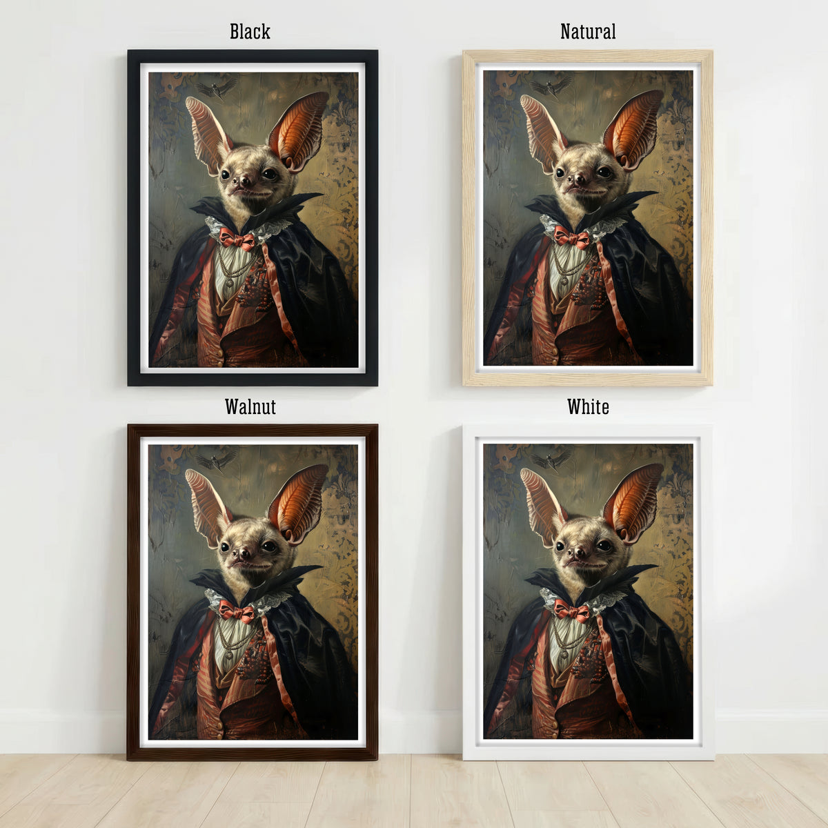 Gothic Bat Portrait Art Print