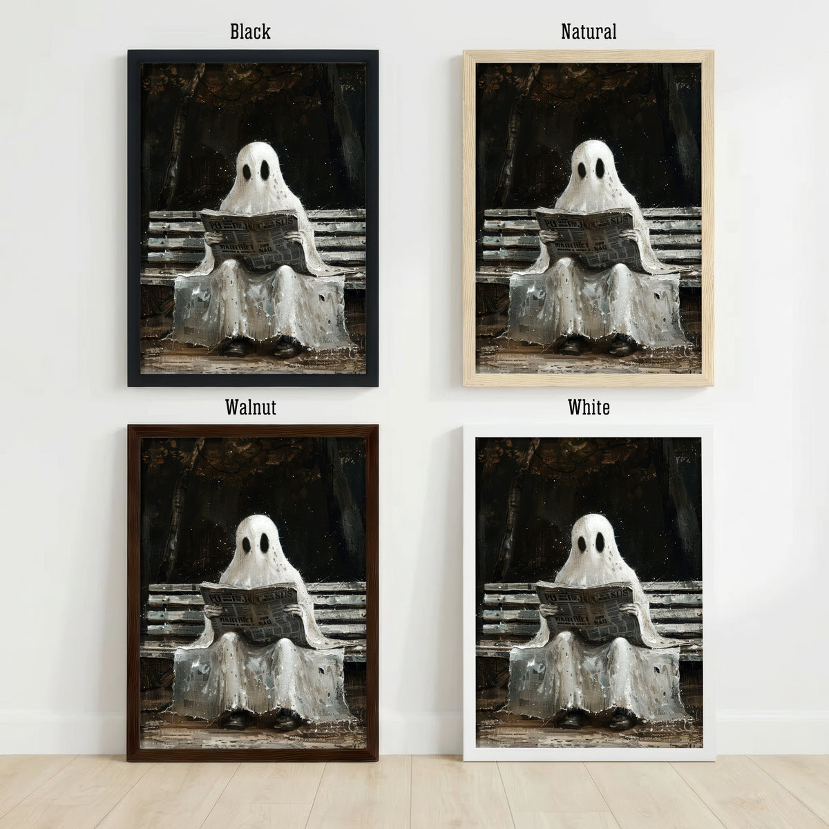 Ghost Reading Newspaper Art Print