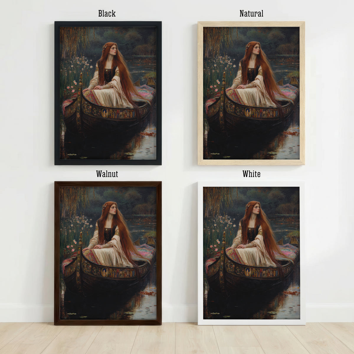Pre-Raphaelite Woman in Boat Art Print