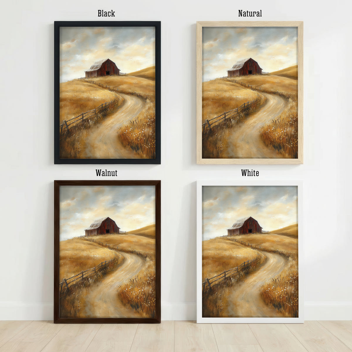 Rustic Barn Country Lane Art Print