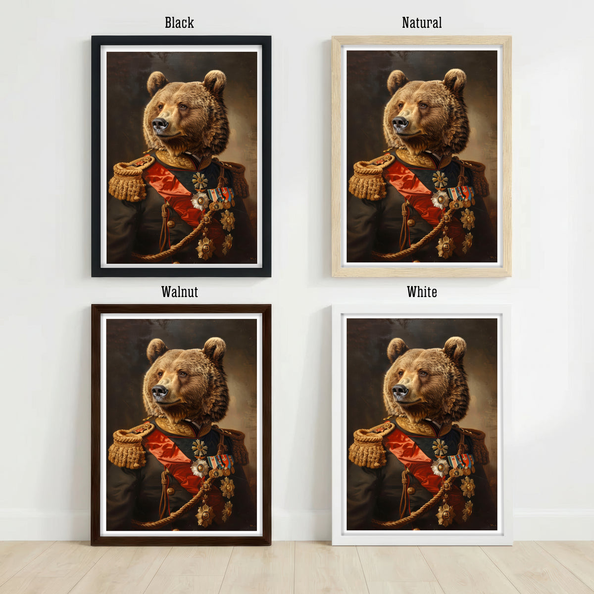 Decorated Bear Military Art Print