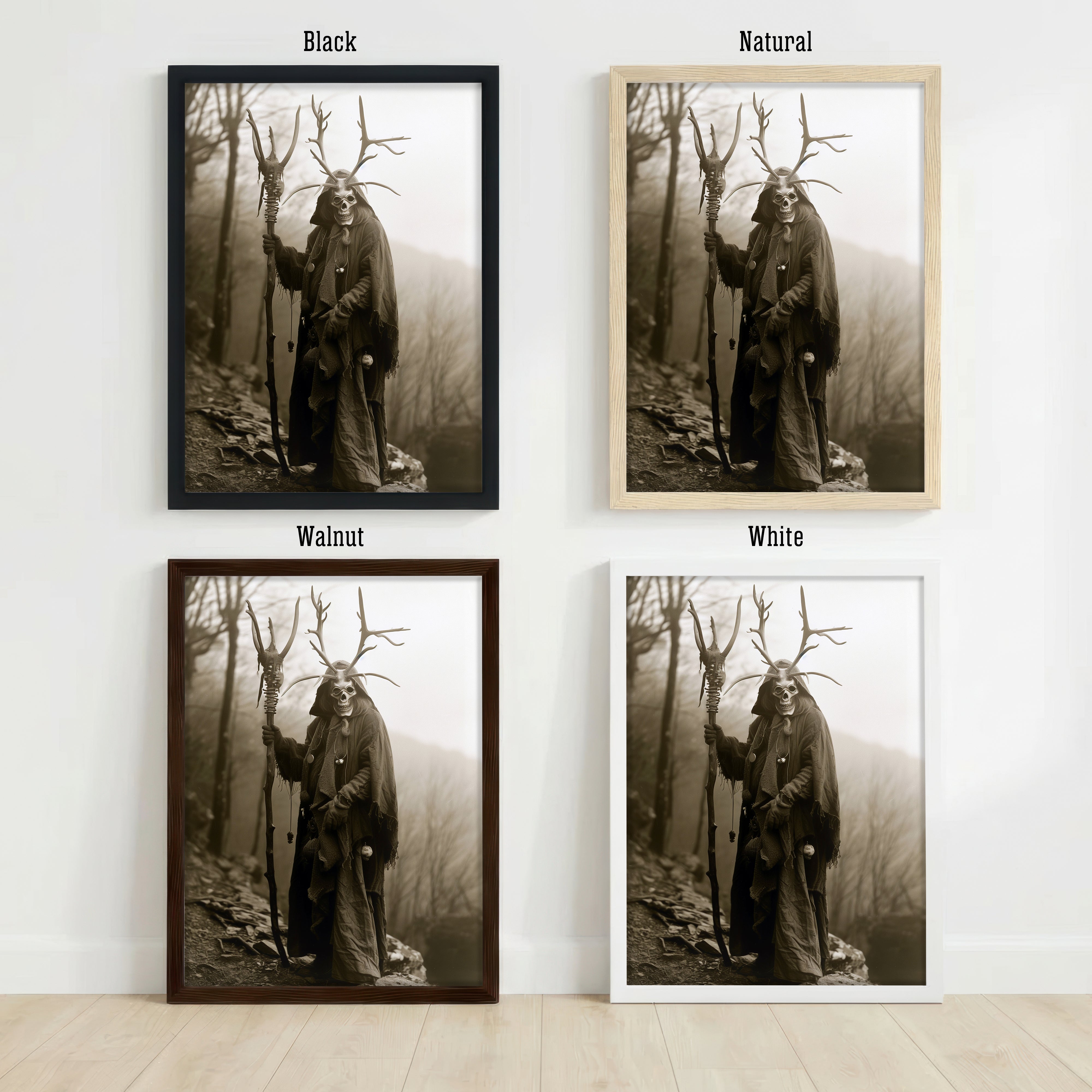Antlered Skull Forest Spirit Art Print