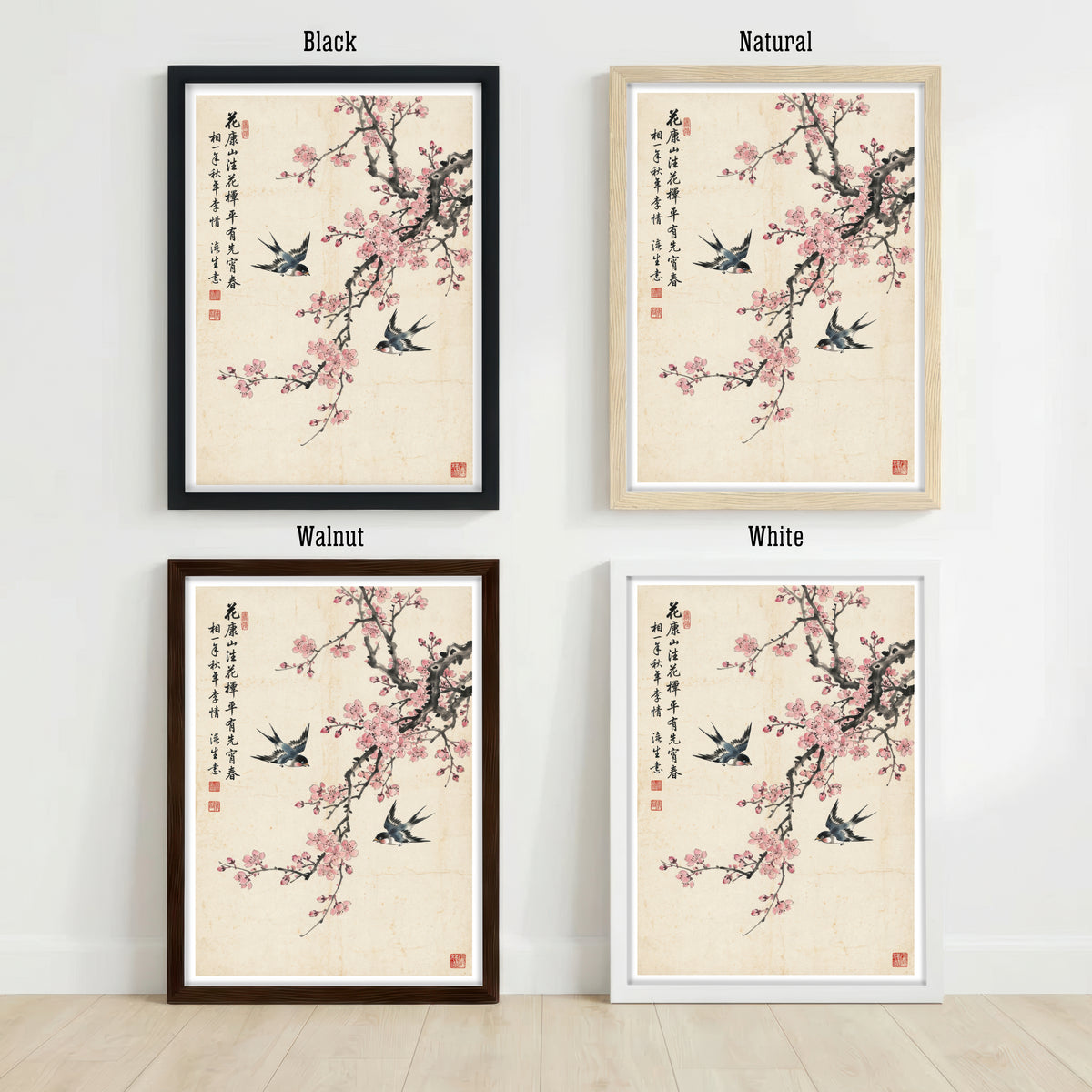 Swallows and Plum Blossom Art Print