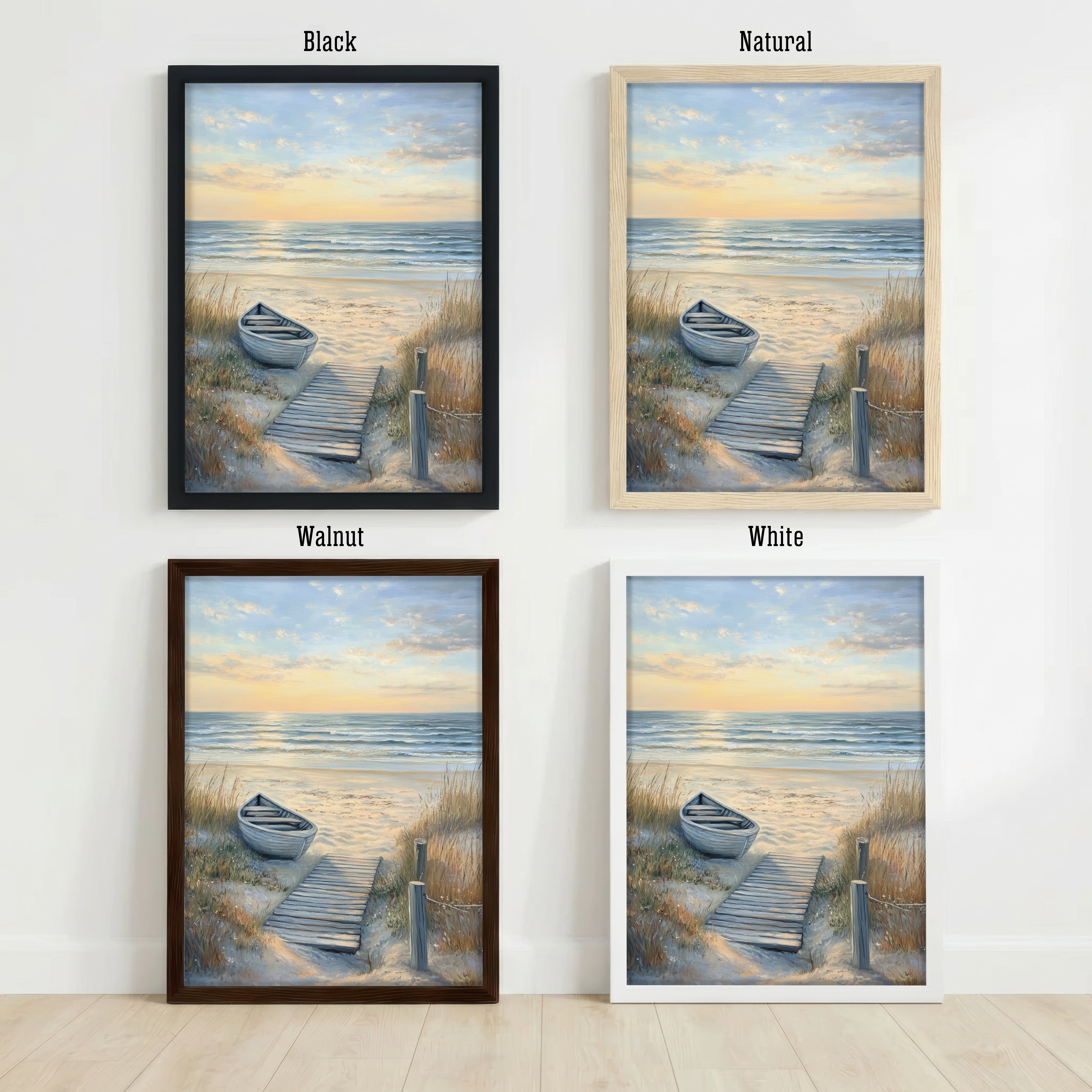 Coastal Rowboat Beach Art Print