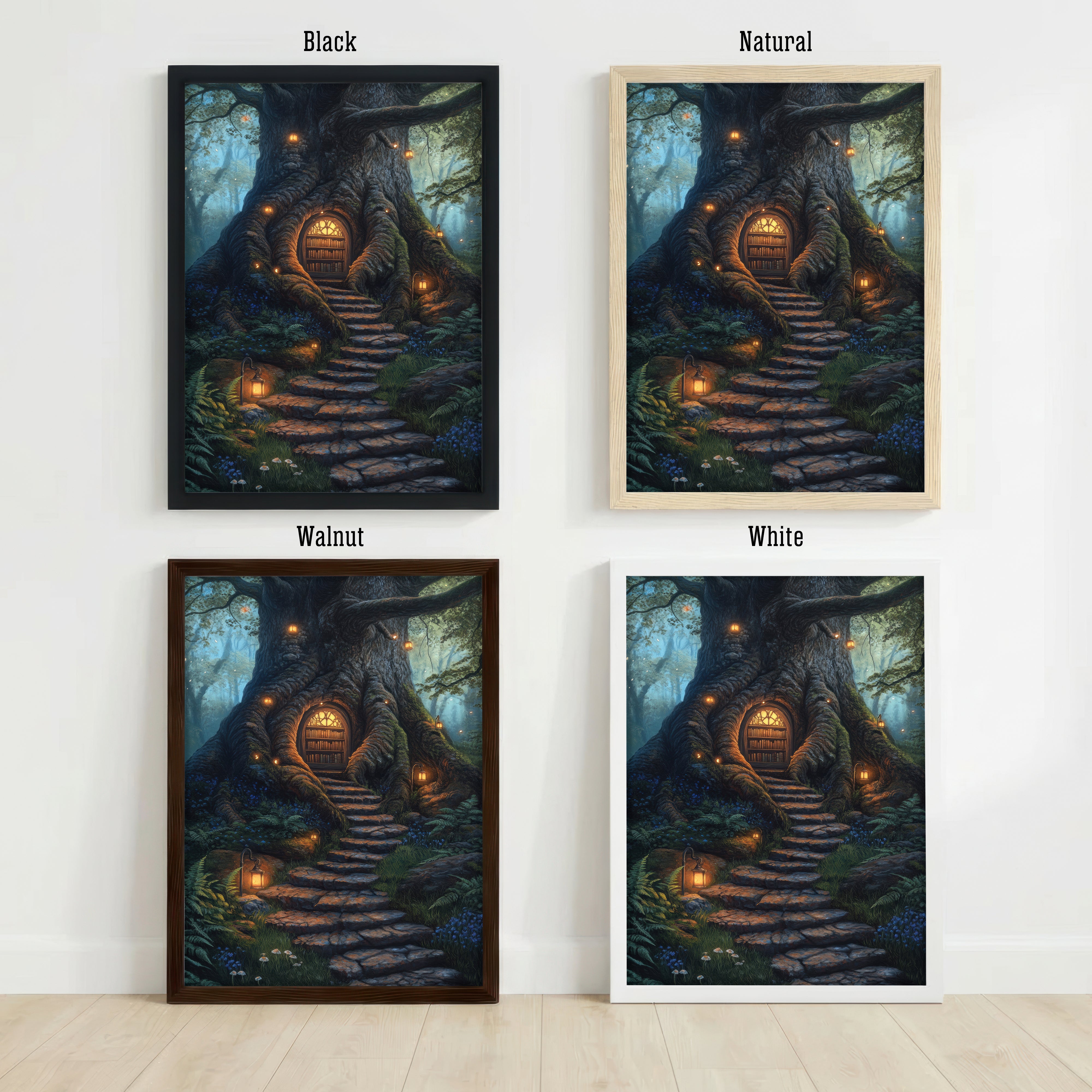 Enchanted Tree Library Art Print