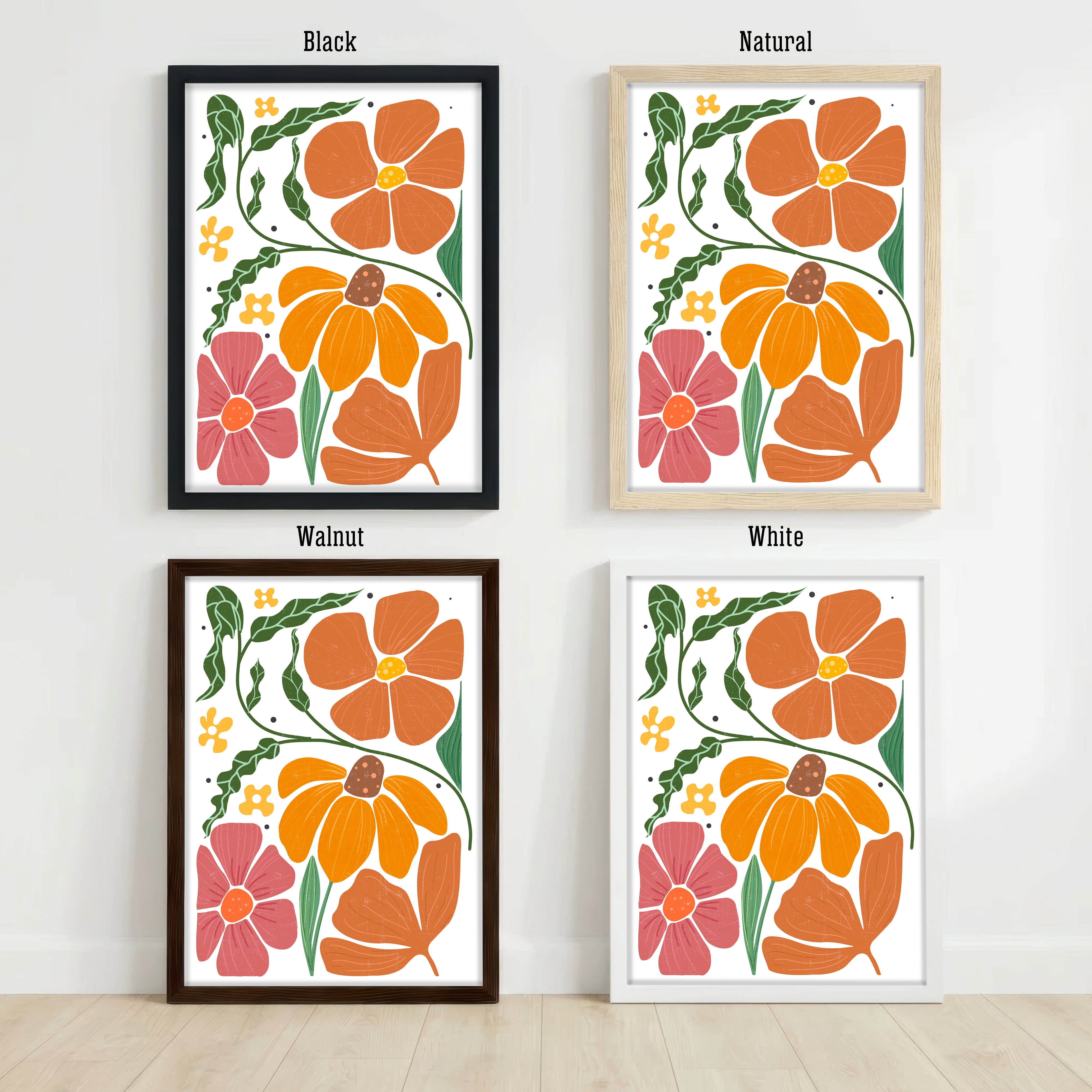Retro Floral Botanical Art Print