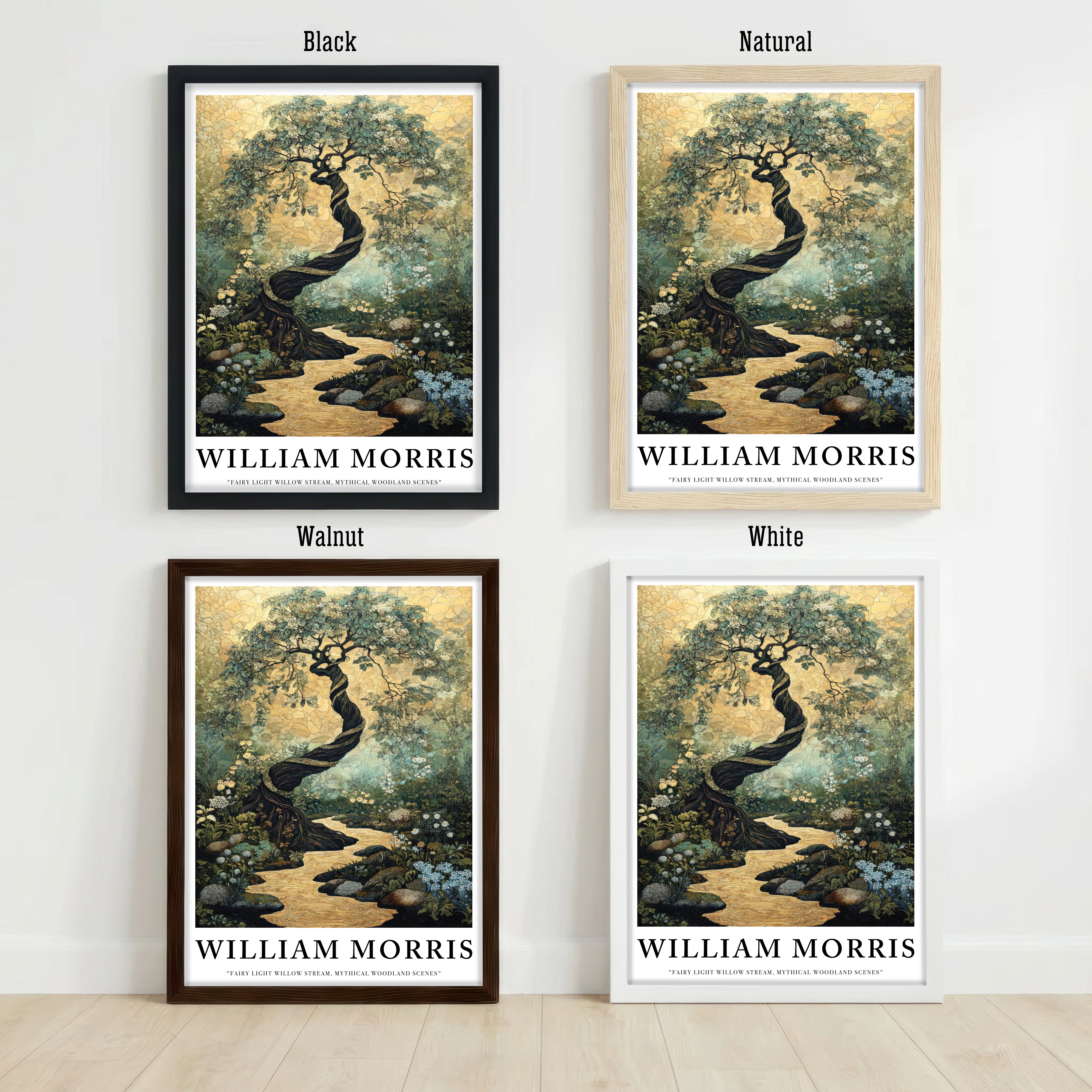 William Morris Inspired Willow Stream Art Print