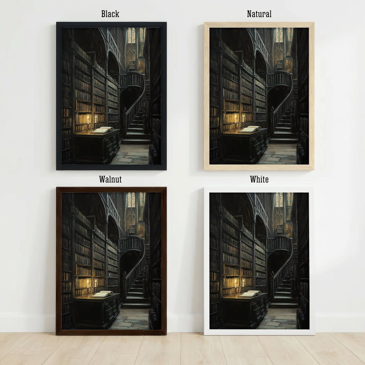 Gothic Library Dark Academia Art Print