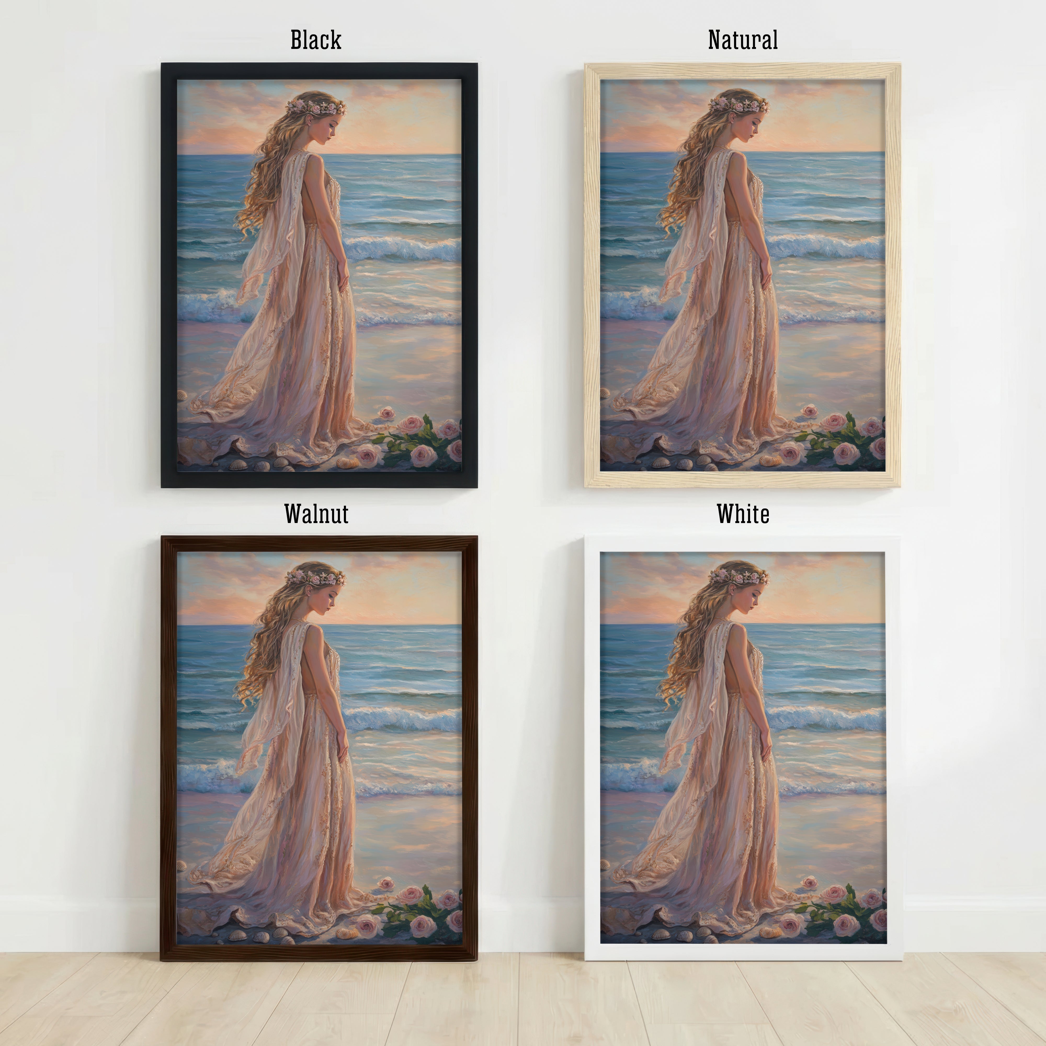 Romantic Woman by the Sea Art Print
