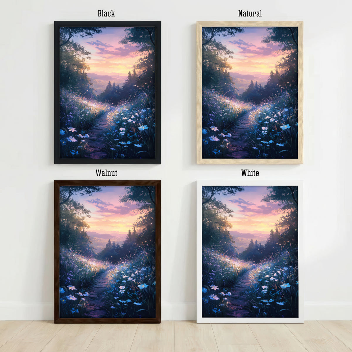 Dreamy Woodland Sunset Art Print