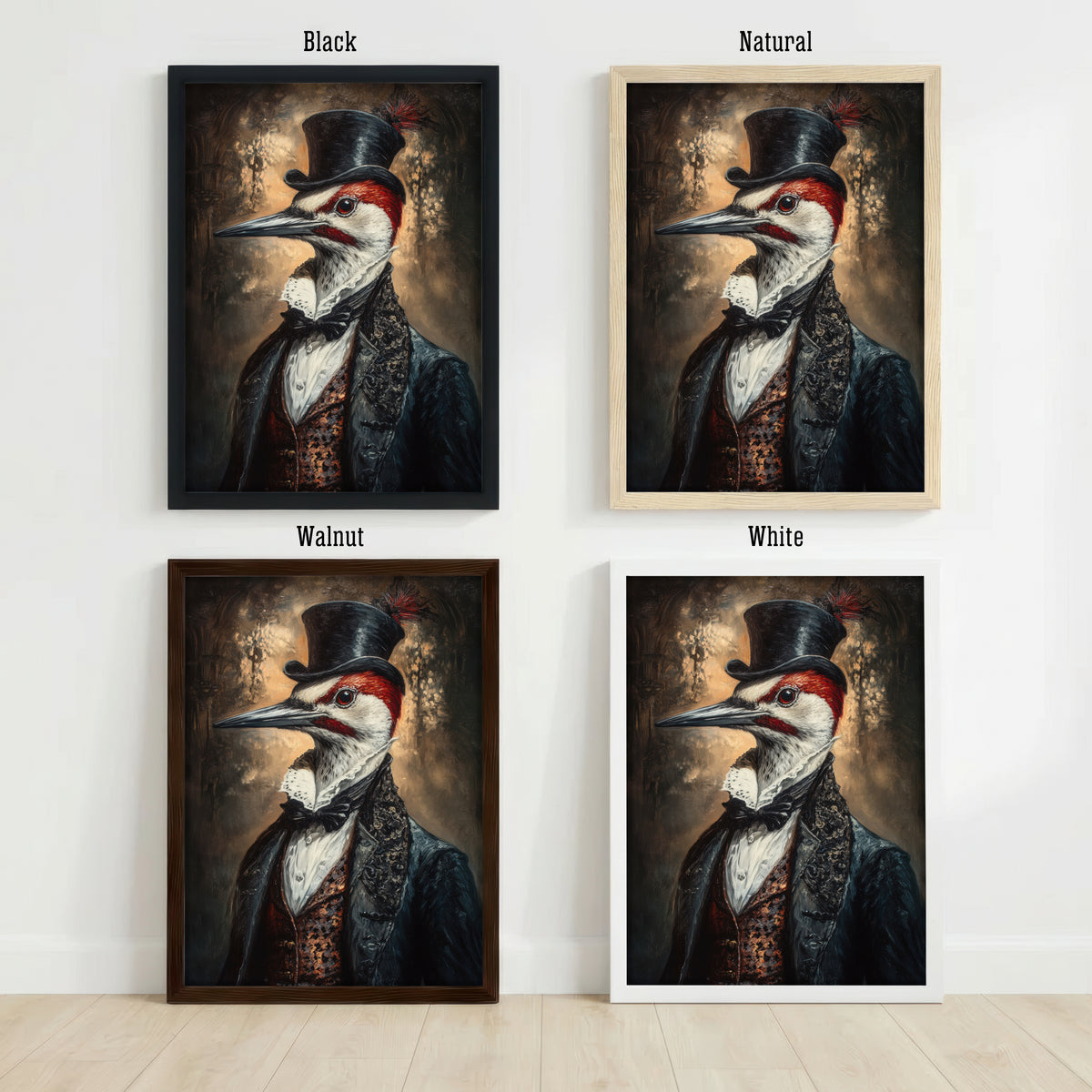 Dapper Woodpecker Gothic Art Print