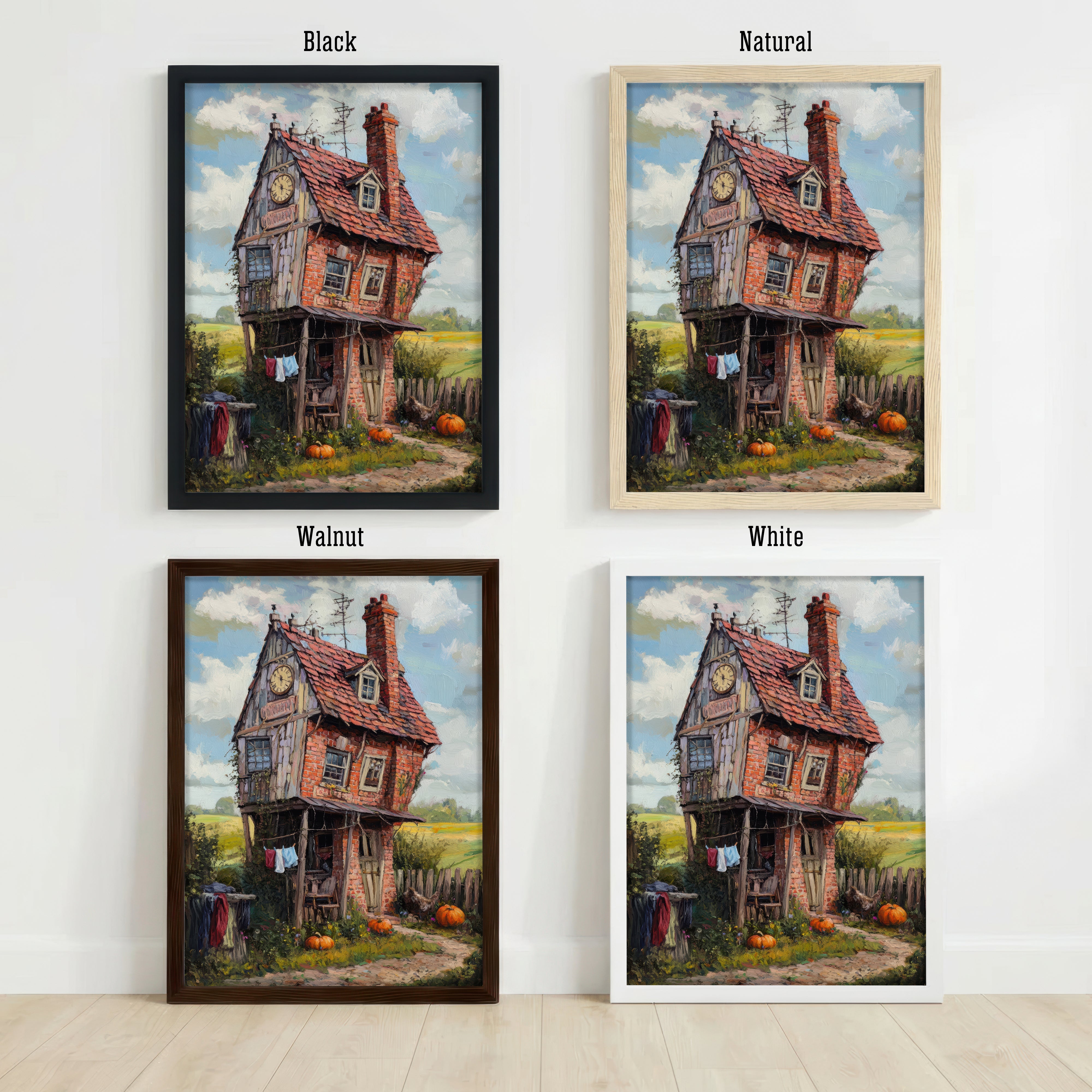 Whimsical Crooked Cottage Art Print