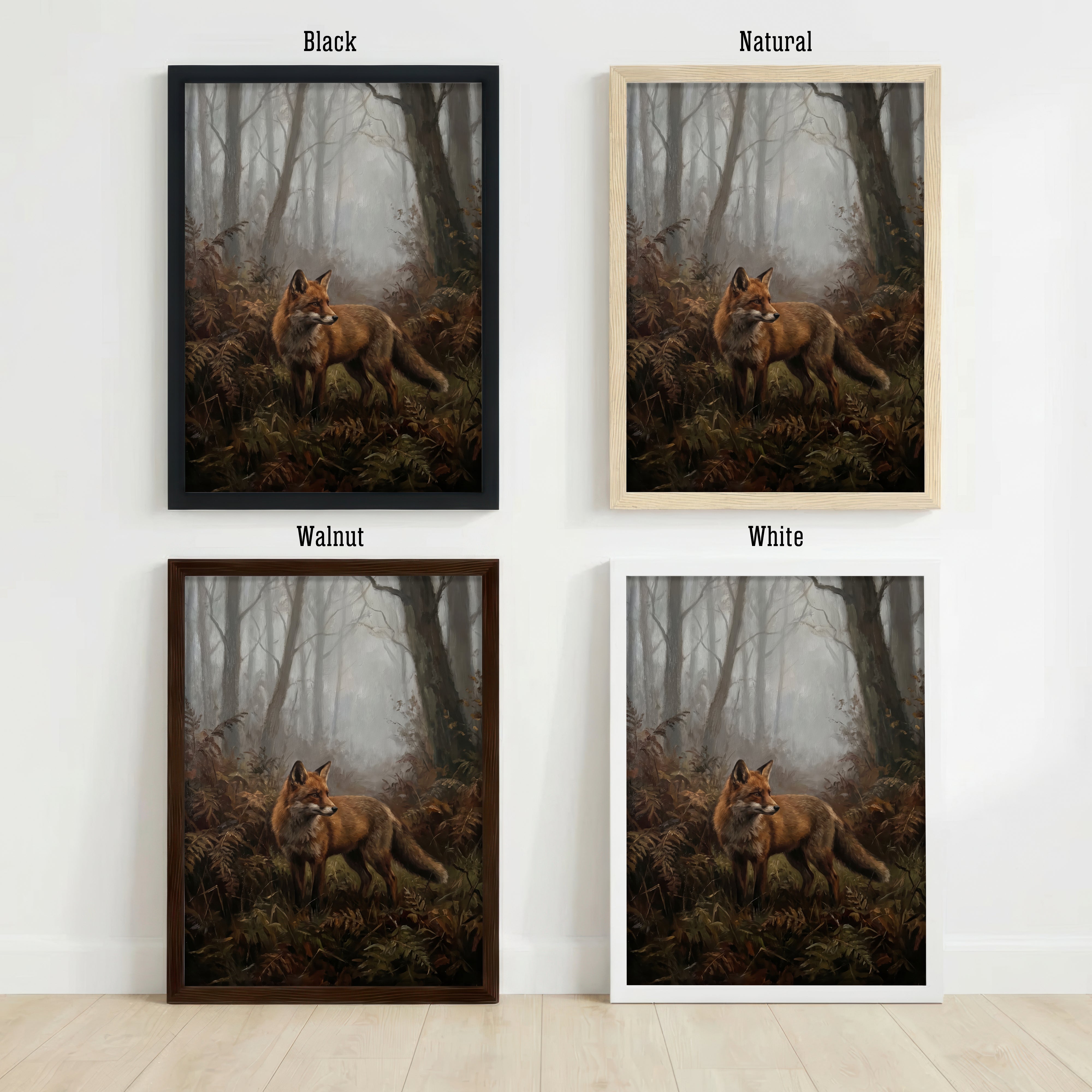 Misty Woodland Fox Art Print