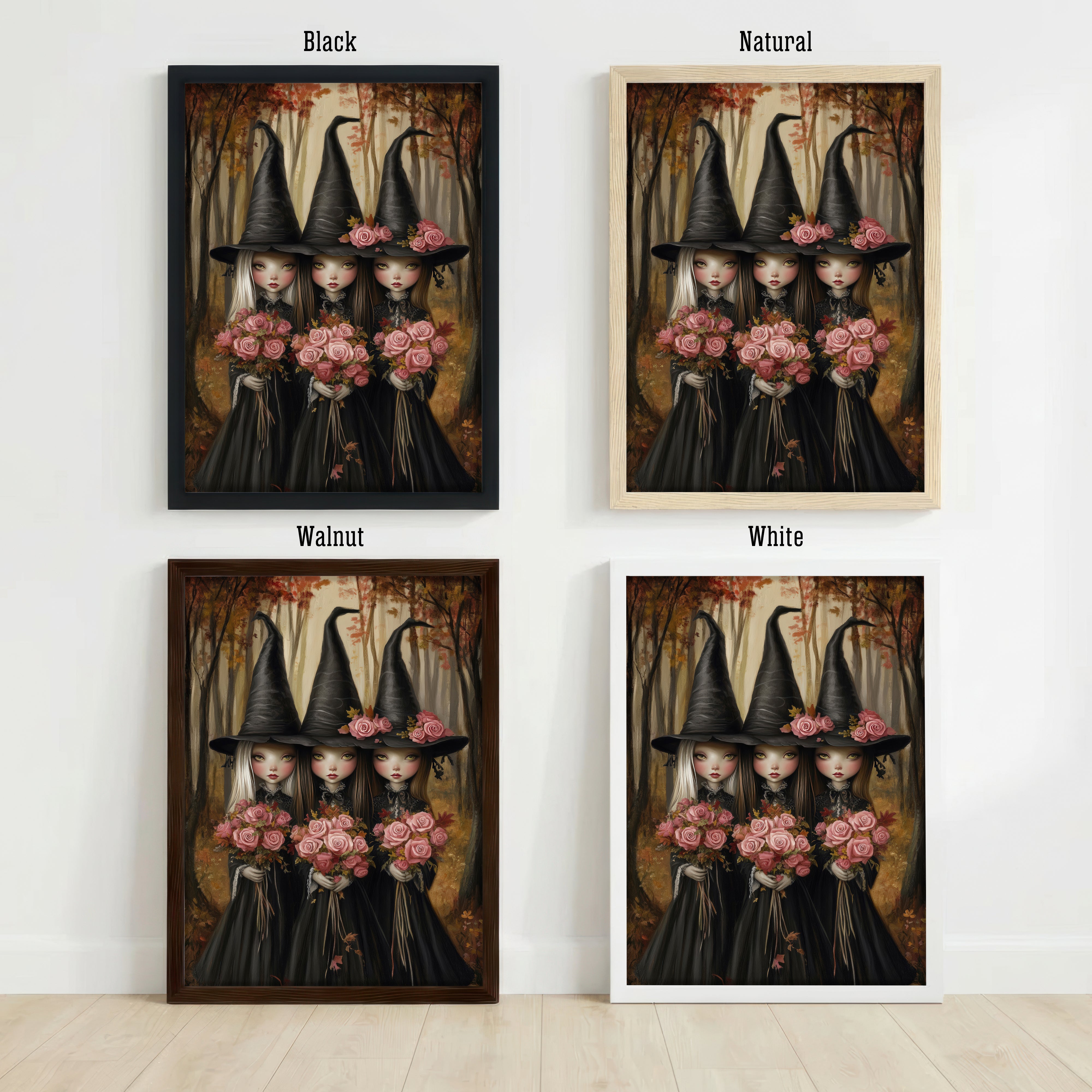 Three Witch Sisters Rose Art Print