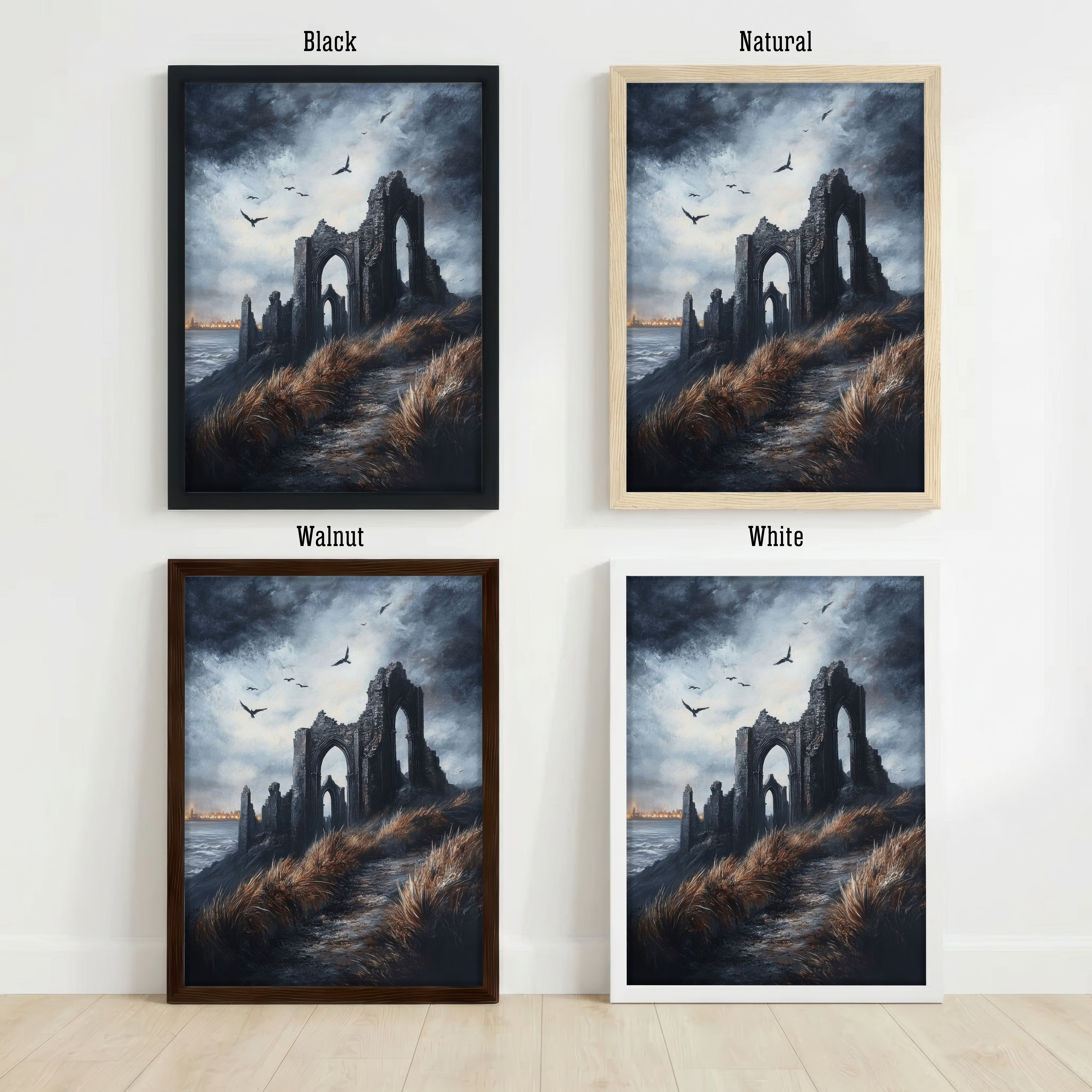 Gothic Ruins Seascape Art Print