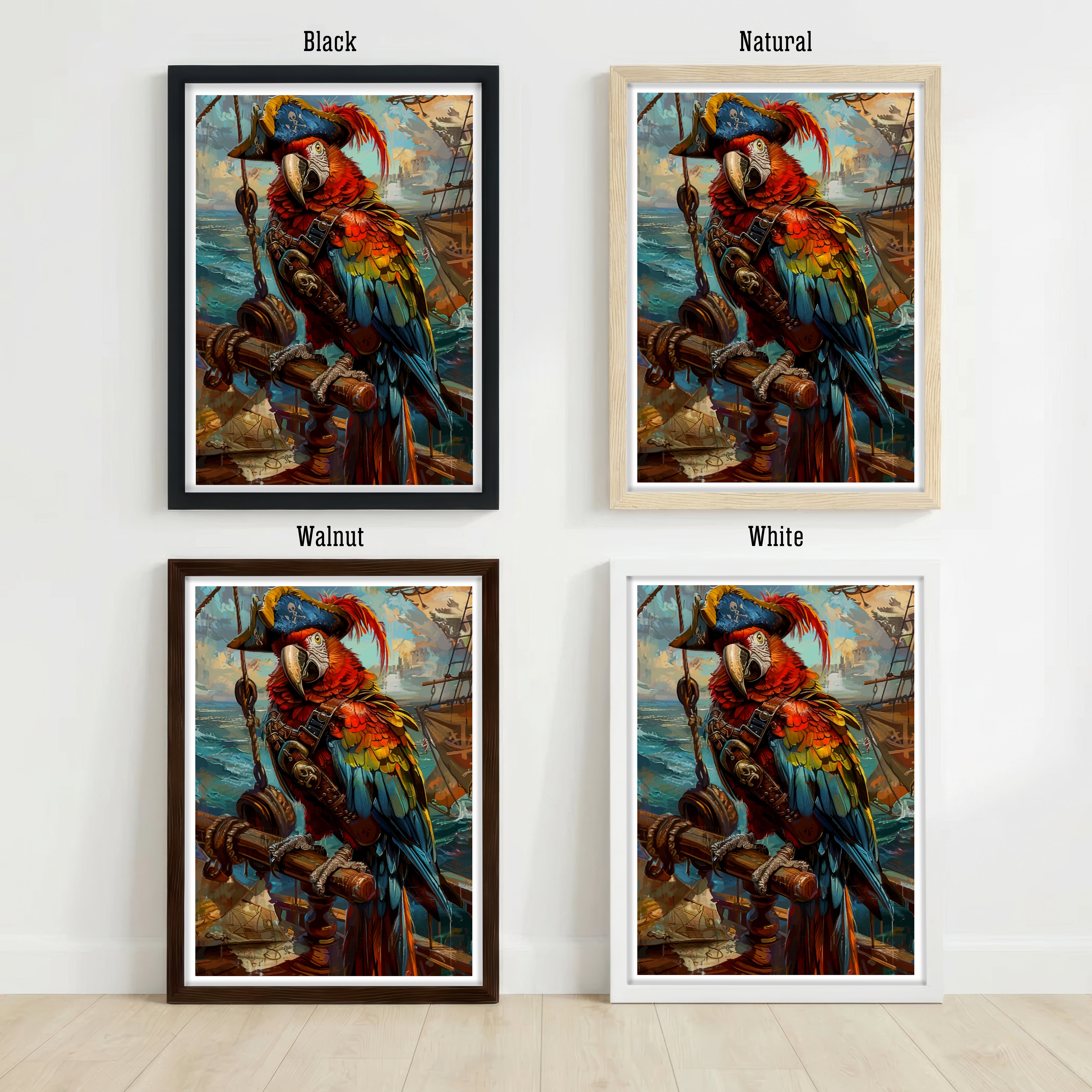 Pirate Parrot Macaw Art Print