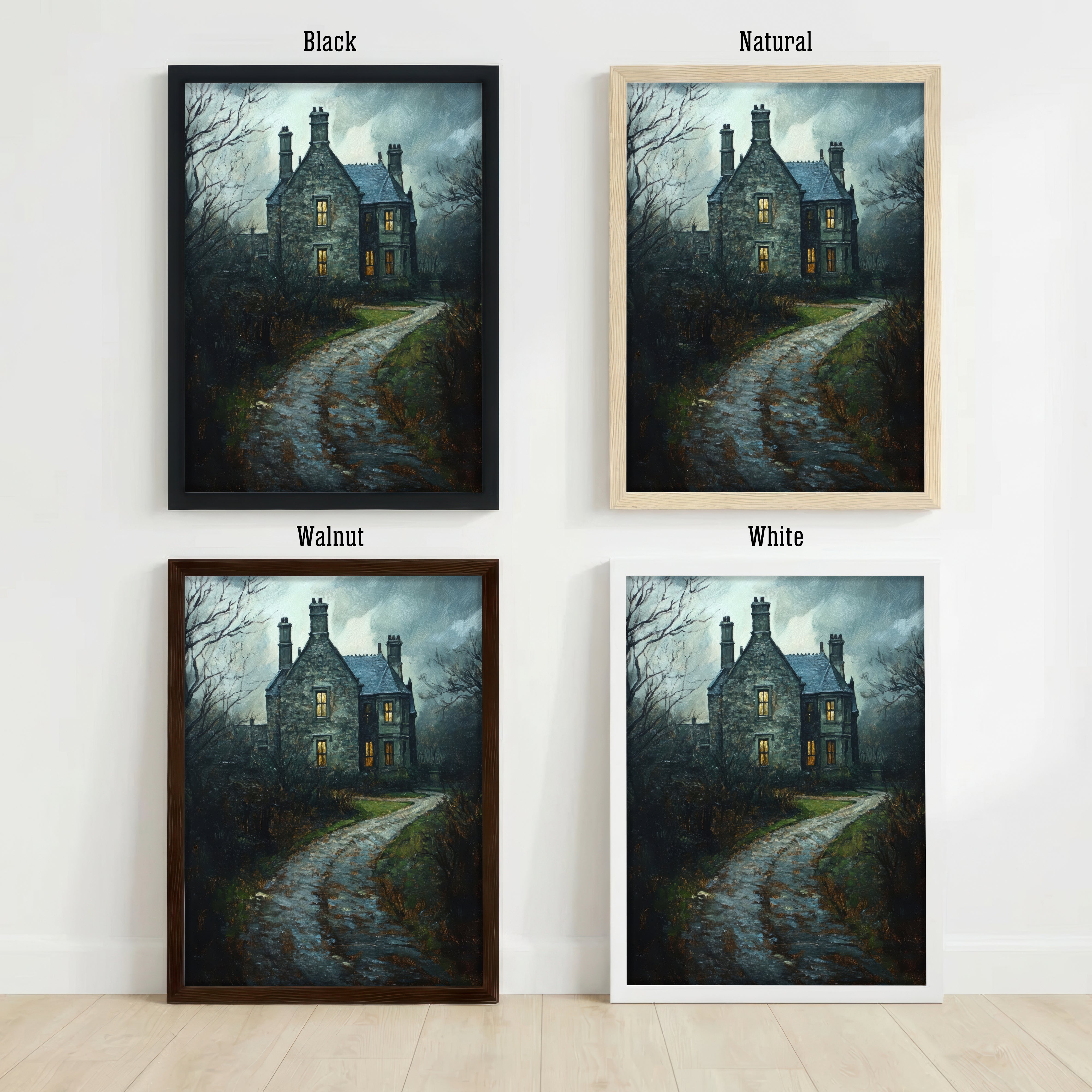 Gothic Cottage Landscape Art Print