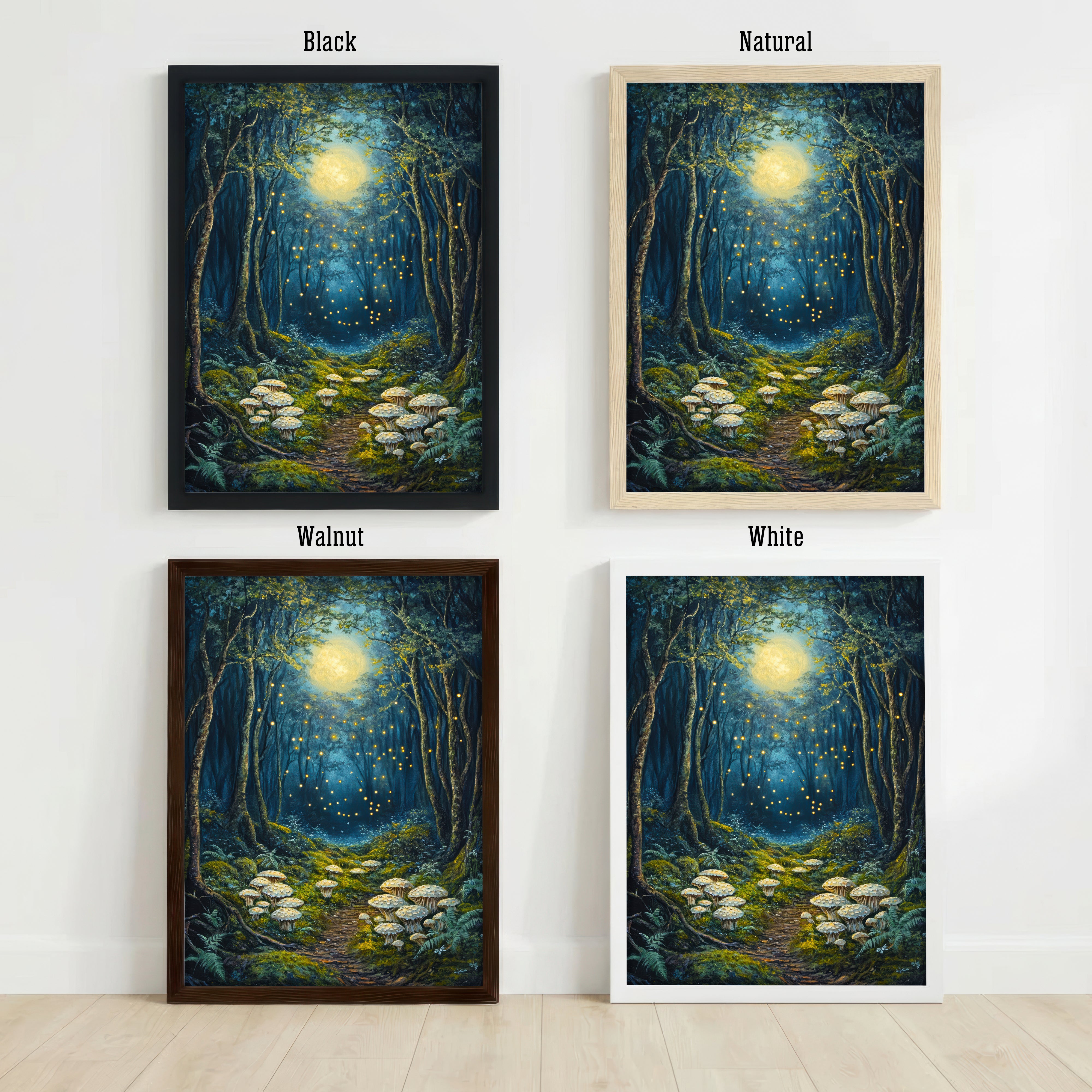 Enchanted Moonlit Forest Art Print