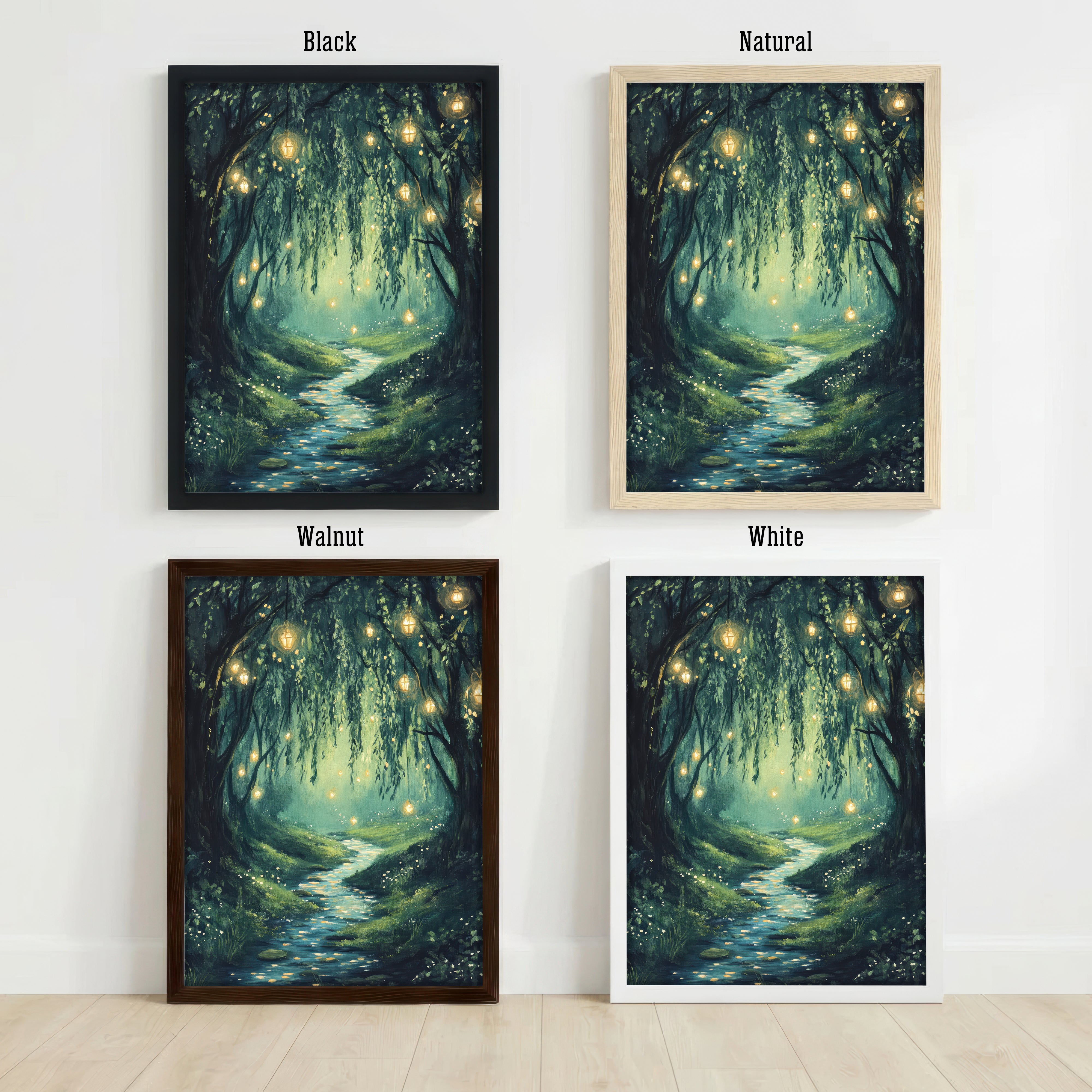 Enchanted Woodland Lanterns Art Print