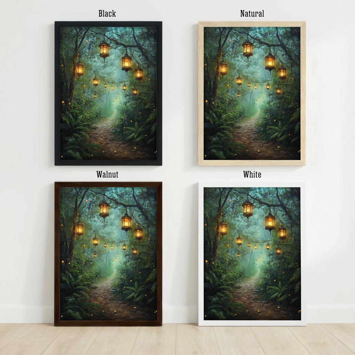 Enchanted Lantern Forest Art Print