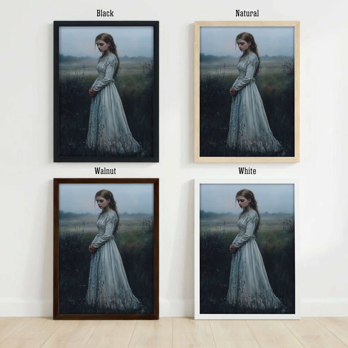 Gothic Woman in White Art Print