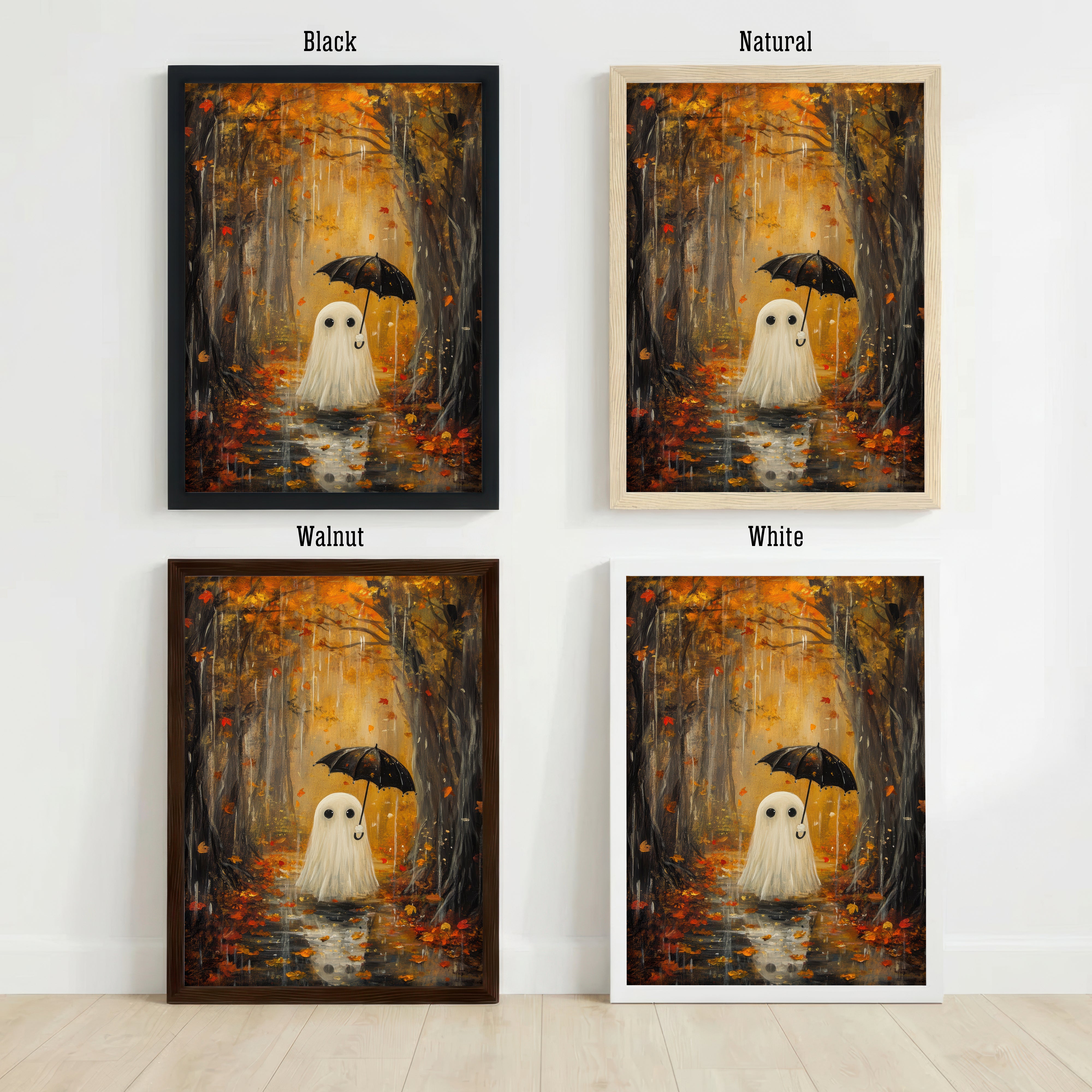 Ghost in Autumn Forest Art Print