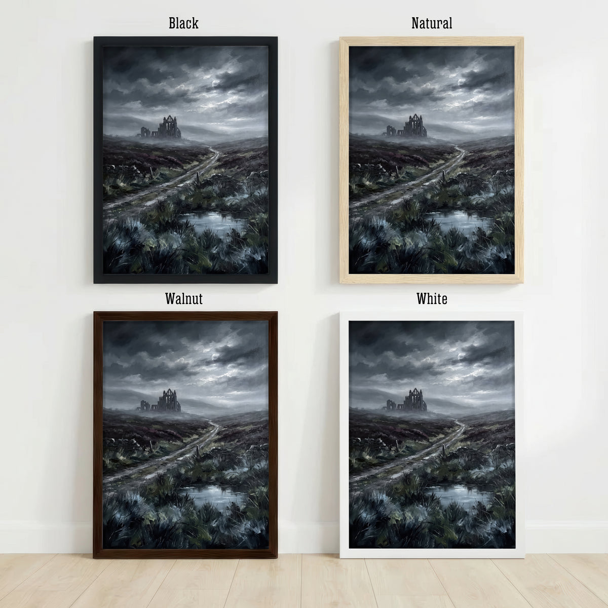 Gothic Abbey Storm Landscape Art Print